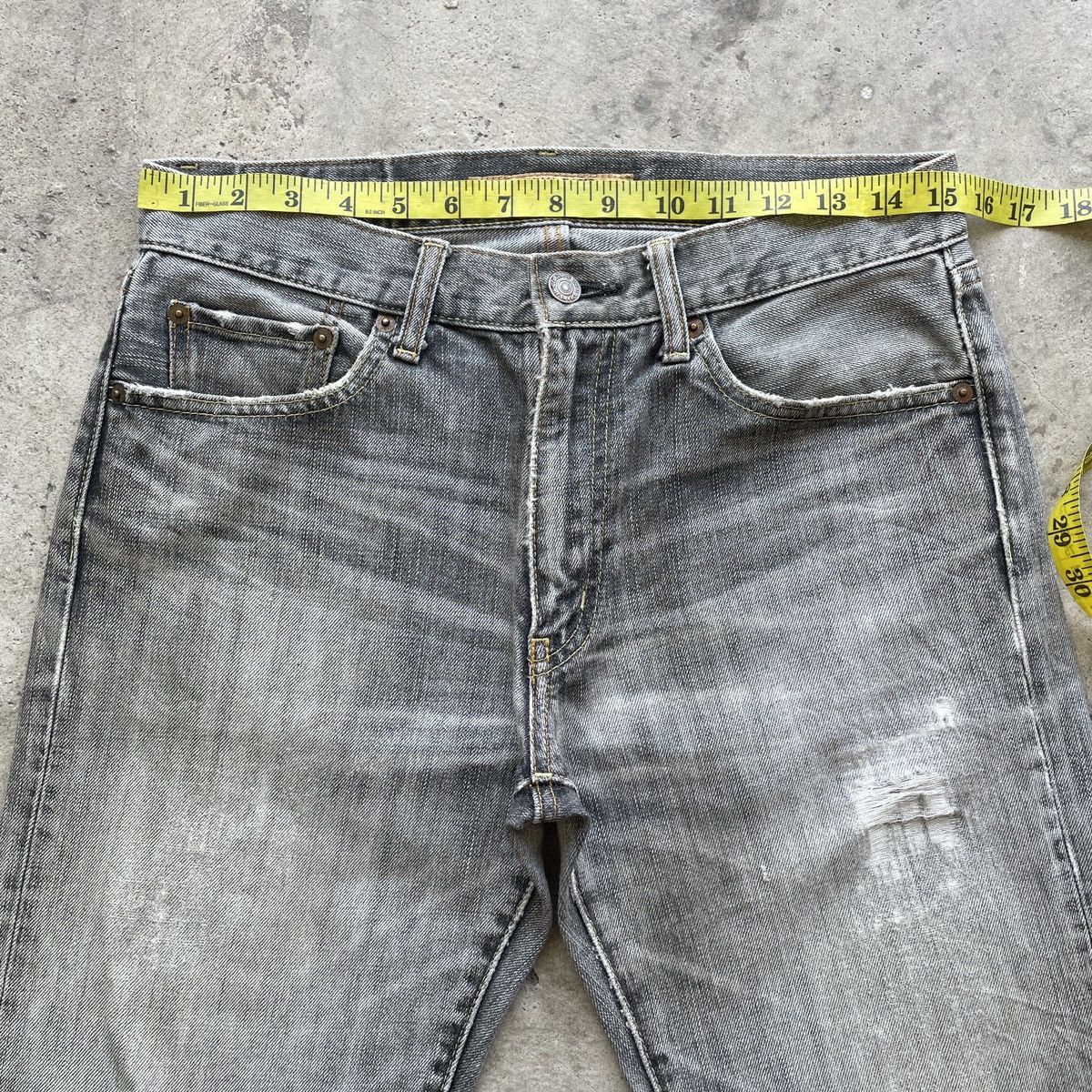 Japanese Brand W31 Vintage Japanese Faded Black Distressed Jeans Pants Size US 31 - 5 Thumbnail