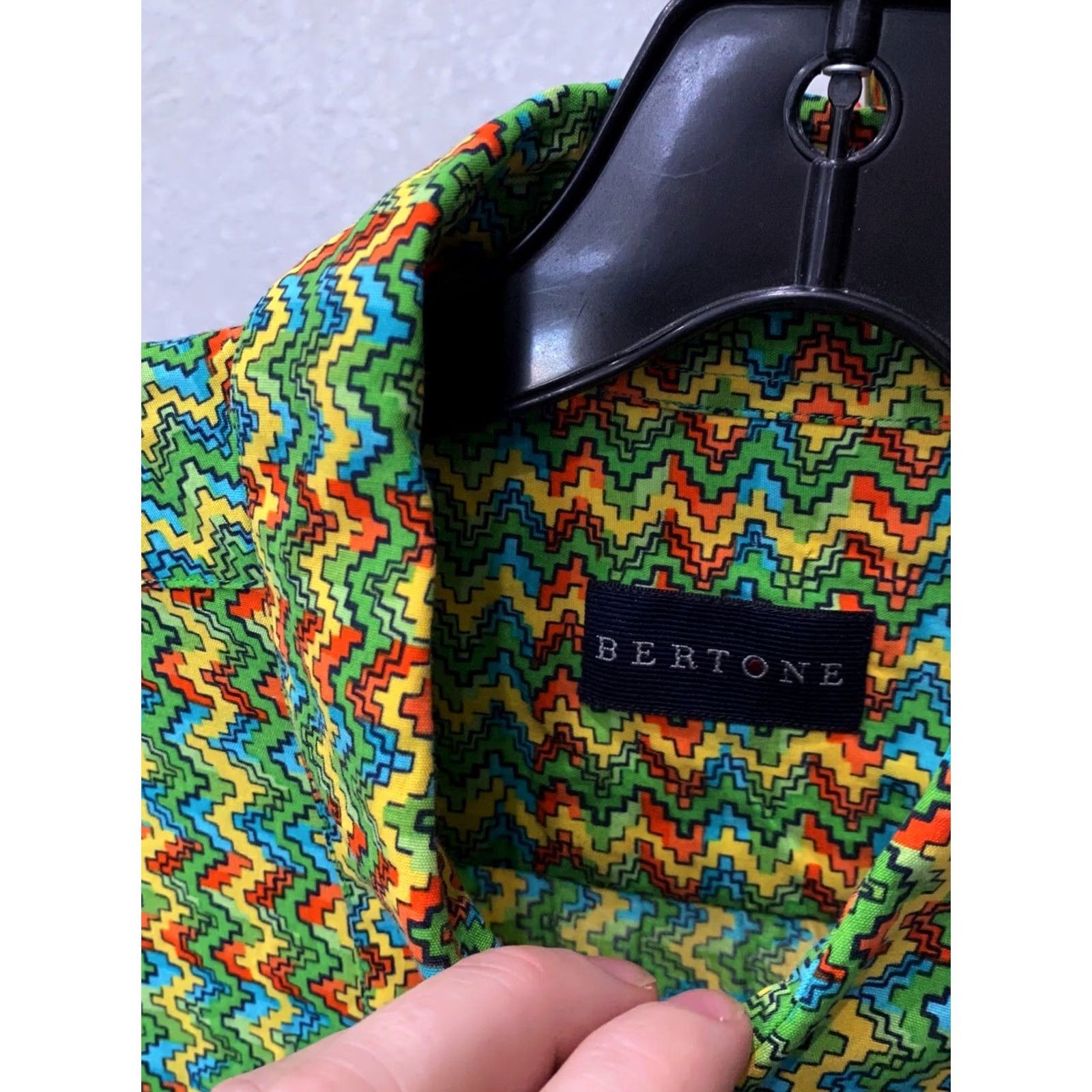 Vintage Bertone Shirt XL Extra Large WILD Geometric Germany CAMP Short Sleeve Button-Up Men Length 34 Sharp Size US XL / EU 56 / 4 - 6 Thumbnail