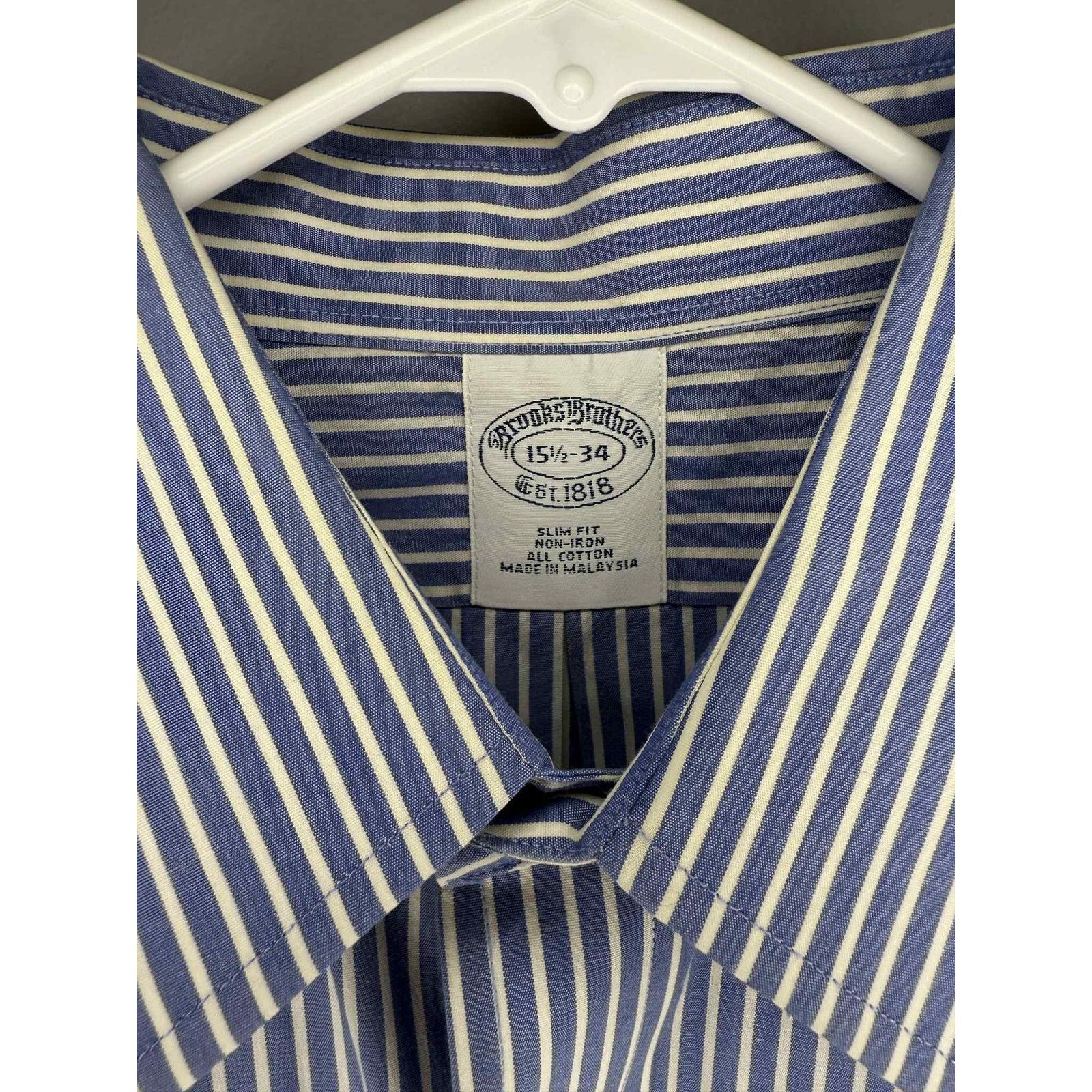 Brooks Brothers Brooks Brothers Slim Fit Non-Iron Dress Shirt 15 1/2-34 Size US M / EU 48-50 / 2 - 3 Thumbnail