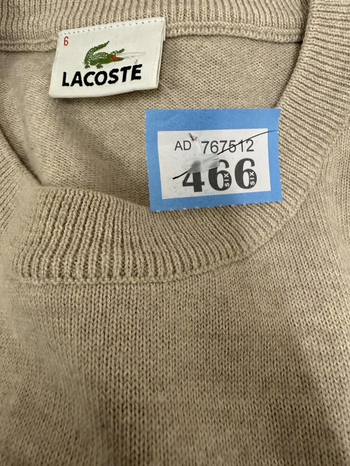 Lacoste Lacoste Beige Crew Neck Sweater Size 6 Size US M / EU 48-50 / 2 - 2 Thumbnail