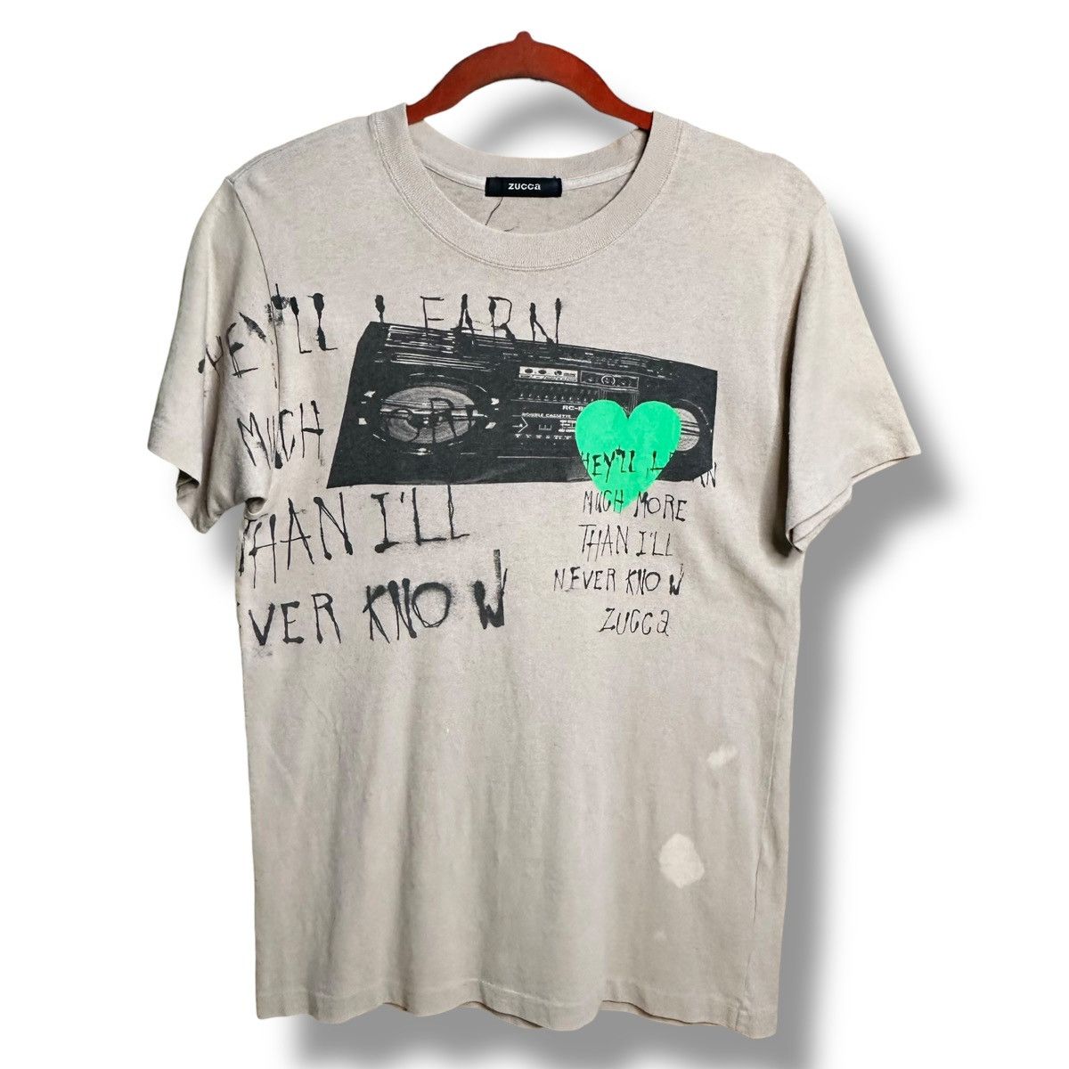 CABANE de ZUCCa Vintage Zucca Boombox Wording Tshirt Size US S / EU 44-46 / 1 - 1 Thumbnail