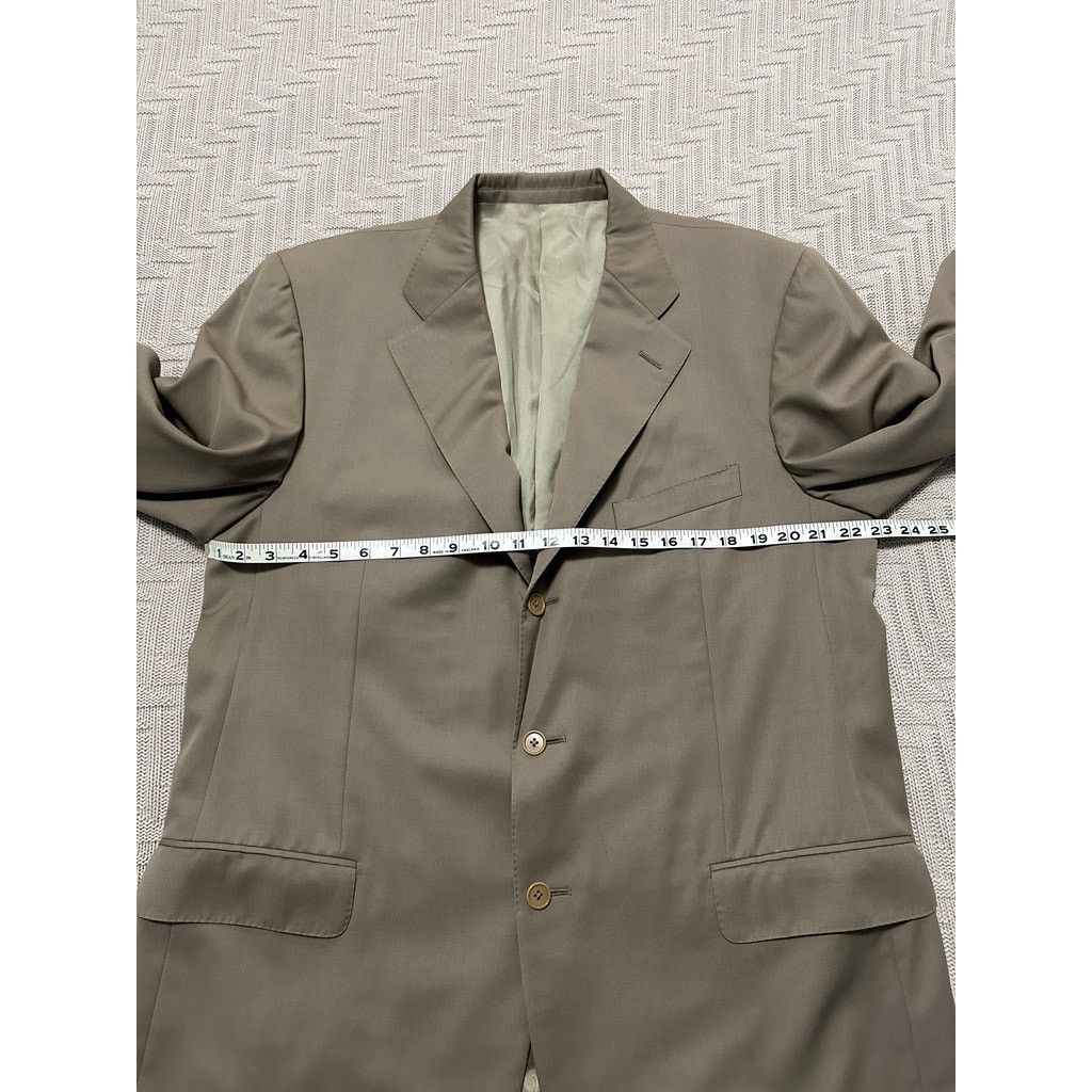 Ermenegildo Zegna Ermenegildo Zegna khaki three button wool sport coat Size 44R - 7 Thumbnail