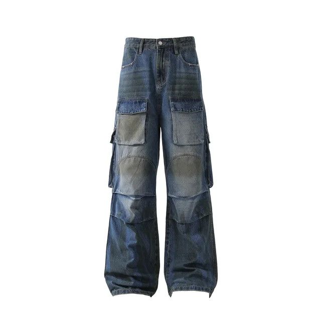 Japanese Brand Dirty Fit Baggy Jeans Straight Pleated Multi-pocket Size US 31 - 4 Thumbnail
