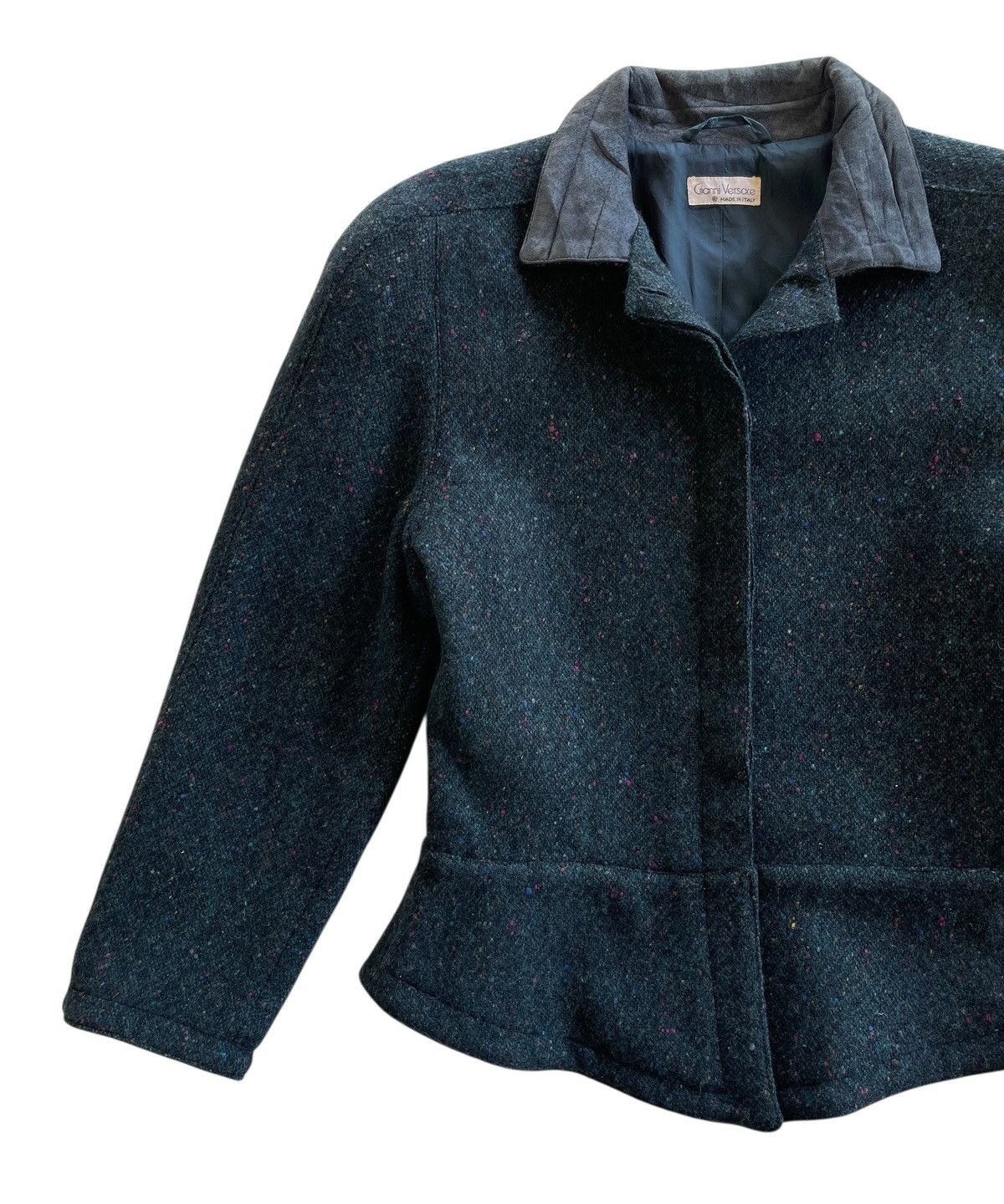 Versace Vintage 70s Gianni Versace Cropped Lana Wool Jacket Size S / US 4 / IT 40 - 4 Thumbnail
