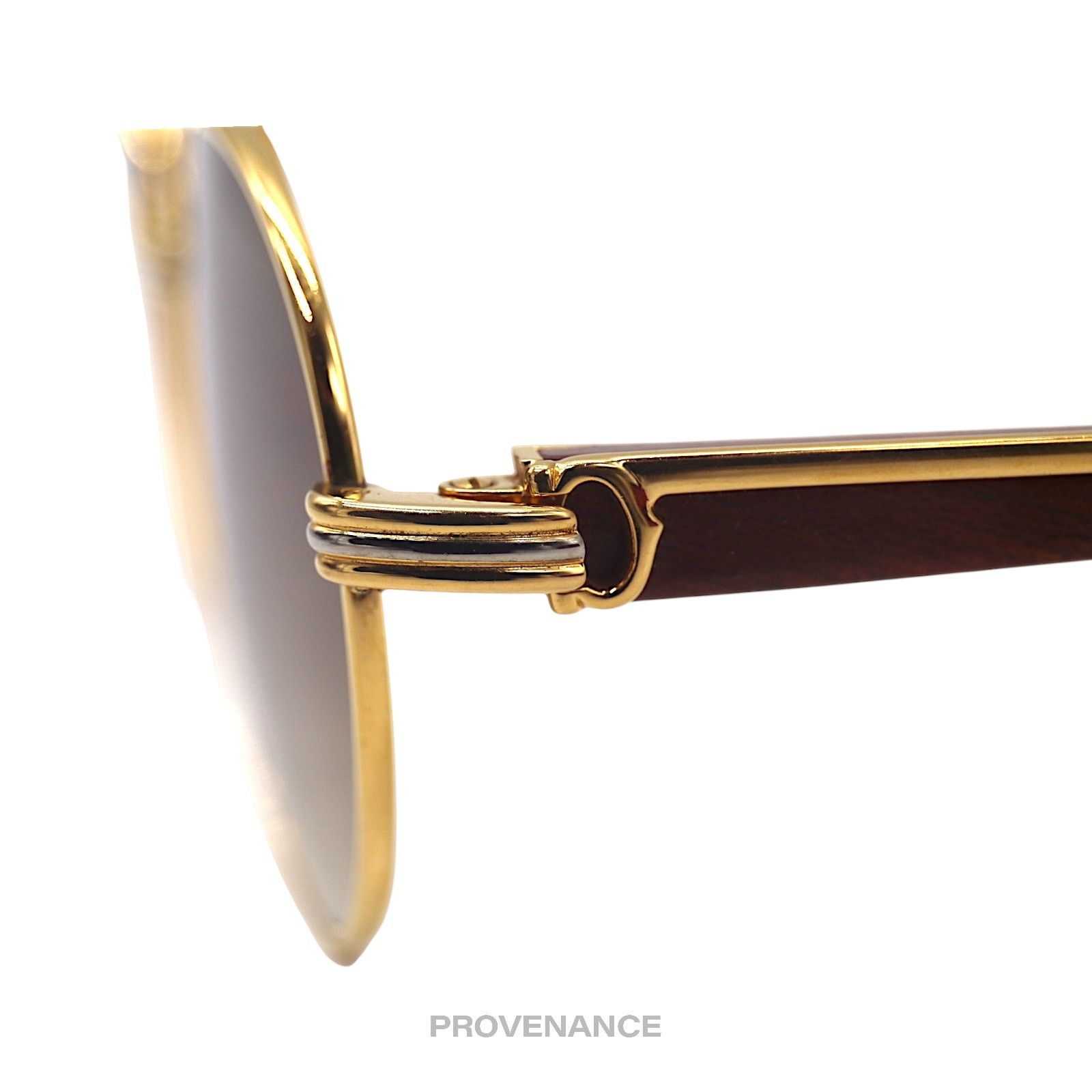 Cartier 🔴 Cartier Bagatelle Wood Sunglasses- Brown Size ONE SIZE - 8 Thumbnail