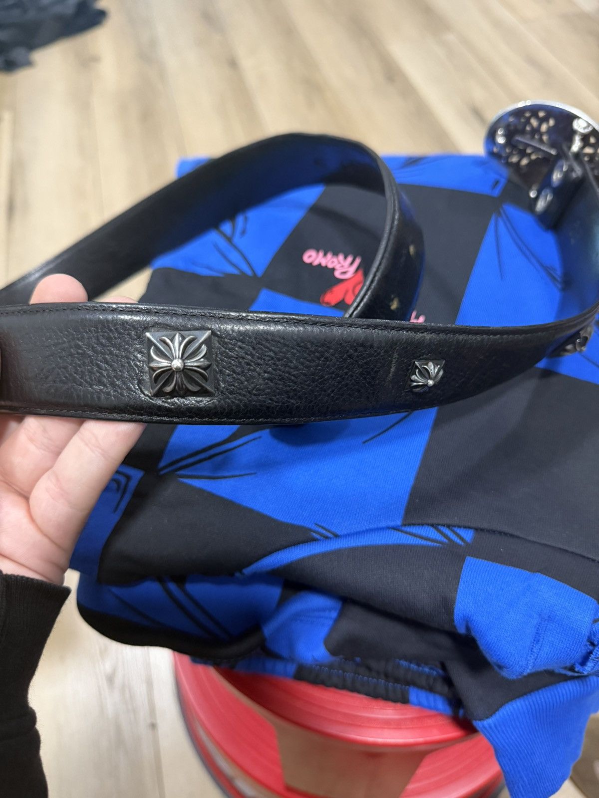 Chrome Hearts Chrome hearts oval buckle & pyramid belt strap Size 34 - 5 Thumbnail