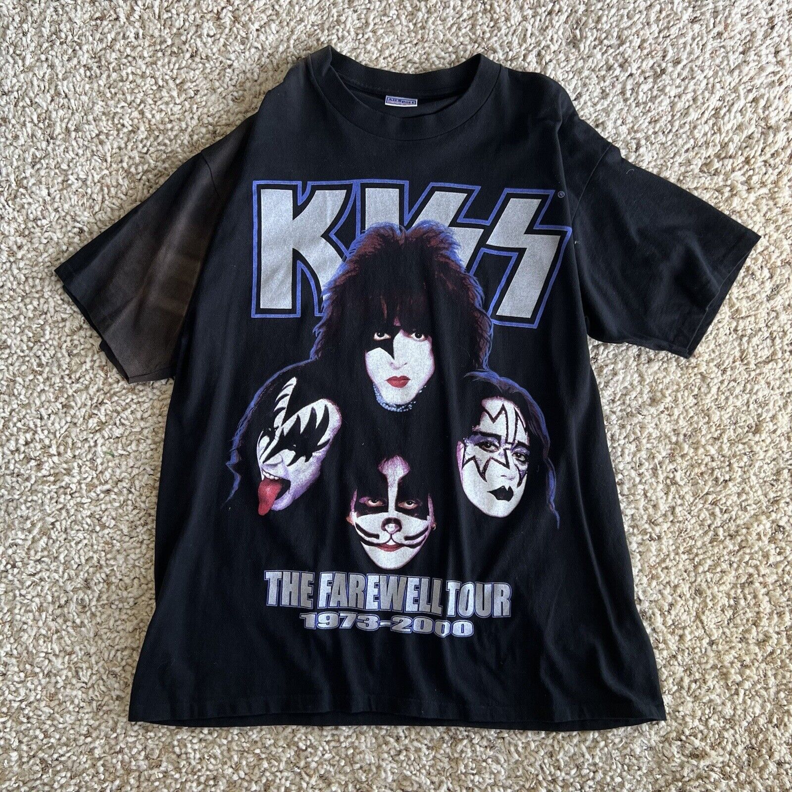 image of All Sport x Band Tees Vintage Kiss 2000 Farewell Tour Band T-Shirt XL Concert Rock in Black, Men's