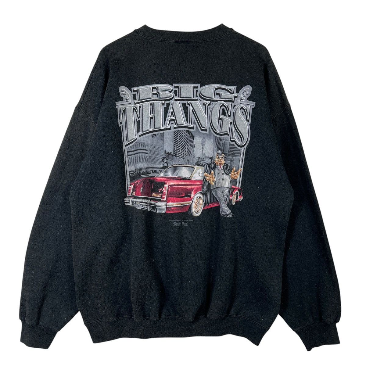 Tultex 💥 90s Vintage Rollin Hard Big Thangs Tultex Sweatshirt Size US XL / EU 56 / 4 - 1 Thumbnail
