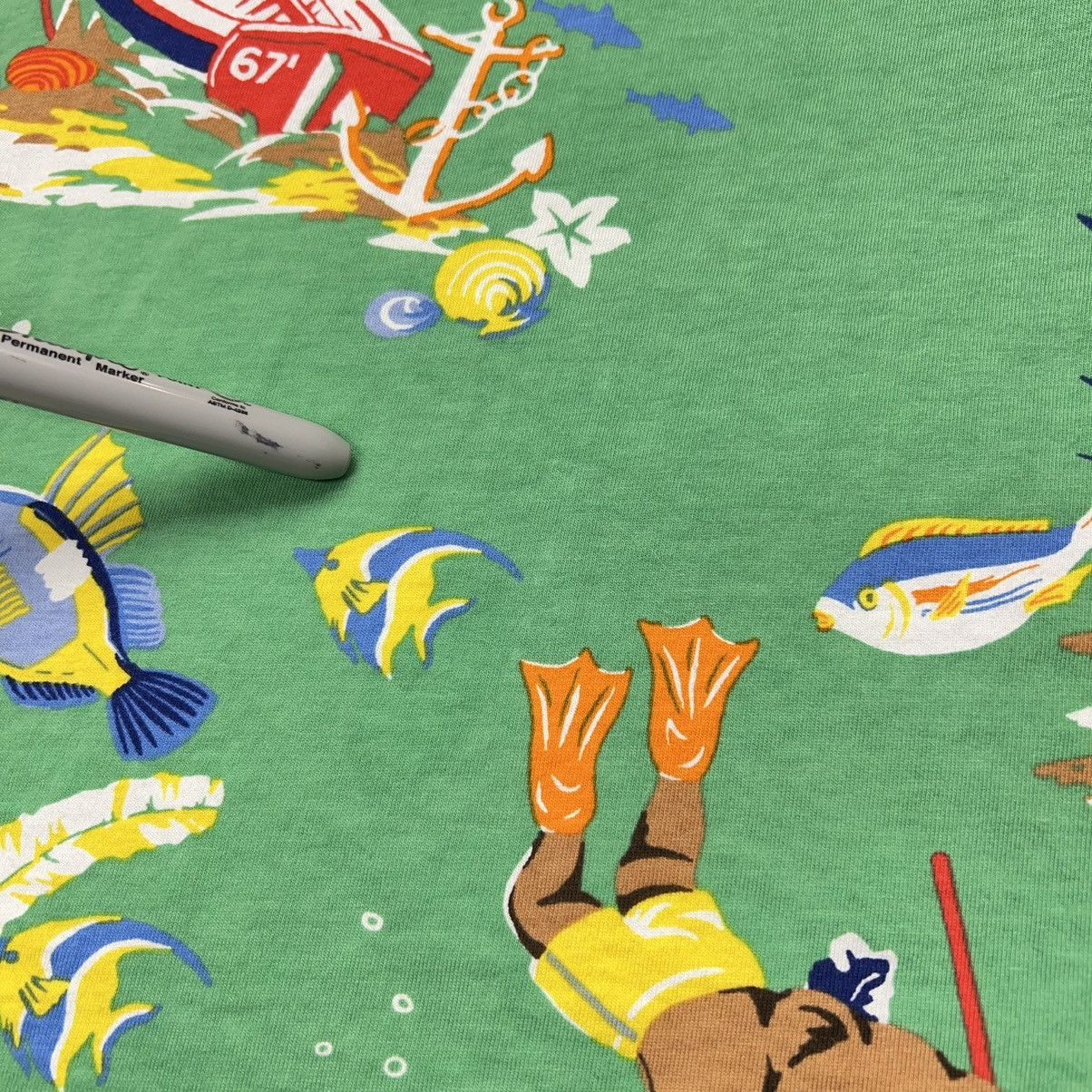 Polo Ralph Lauren Polo Ralph Lauren Tee Shirt Green Underwater Bear Fish Size US XXL / EU 58 / 5 - 9 Thumbnail