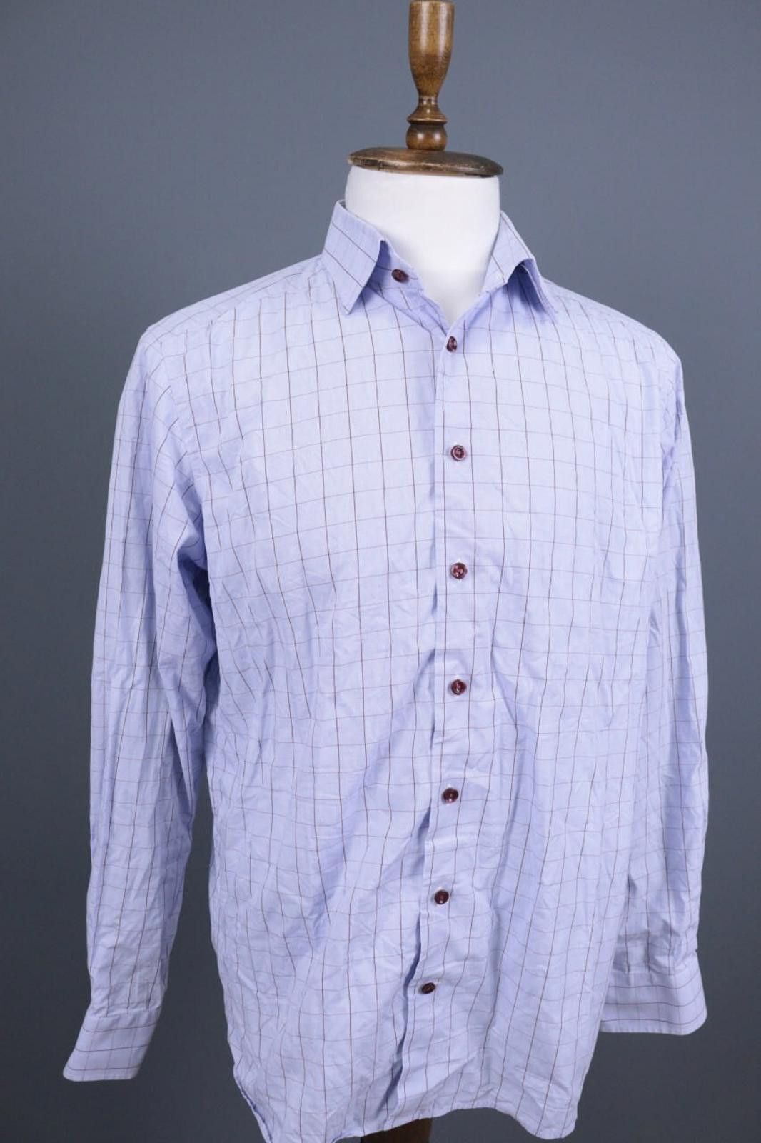 Eton Eton Contemporary Poplin Check Blue Shirt Size 42 / 16.5 Size US M / EU 48-50 / 2 - 6 Thumbnail