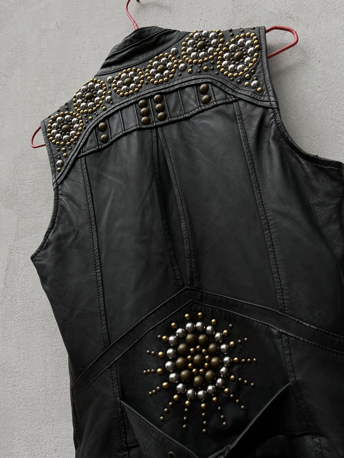 Vintage Diesel Archive biker metal leather vest jacket