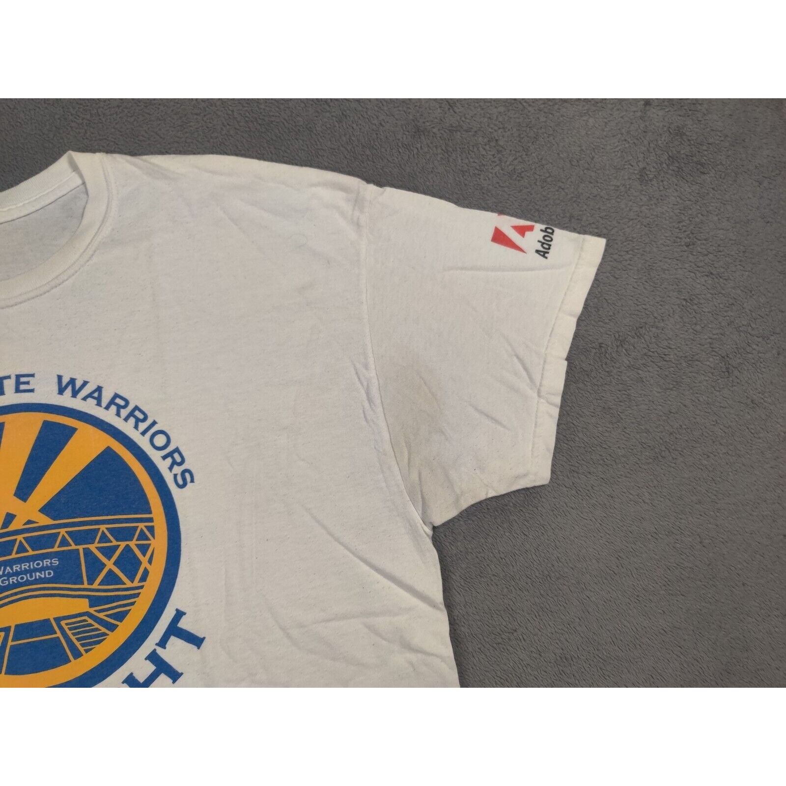 NBA Golden State Warriors Shirt Mens XL White Blue Spell Out Size US XL / EU 56 / 4 - 10 Thumbnail