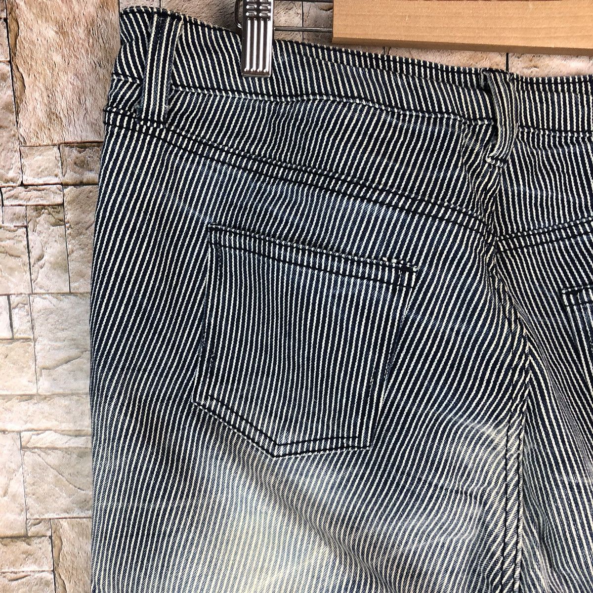 Japanese Brand × Vintage Japanese Brand Blue Stripe Casual Pants #A974 Size US 34 / EU 50 - 14 Thumbnail