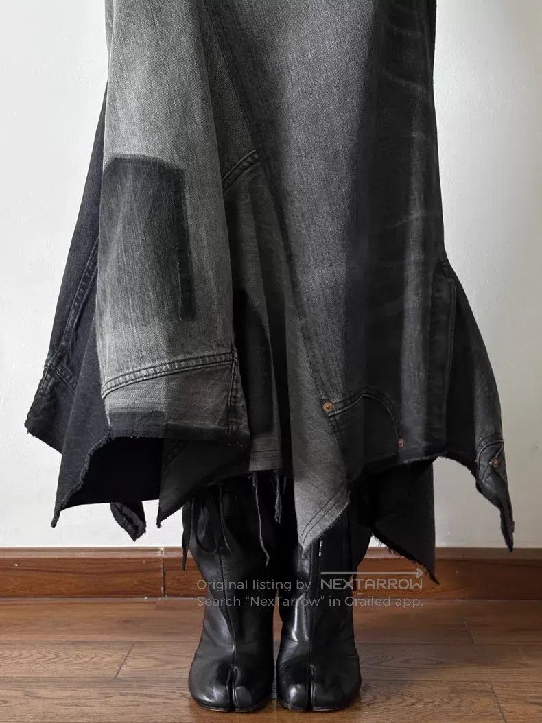 Junya Watanabe Junya Watanabe Size XS Deconstructed Denim Fish Tail Skirt Size 23" - 2 Thumbnail