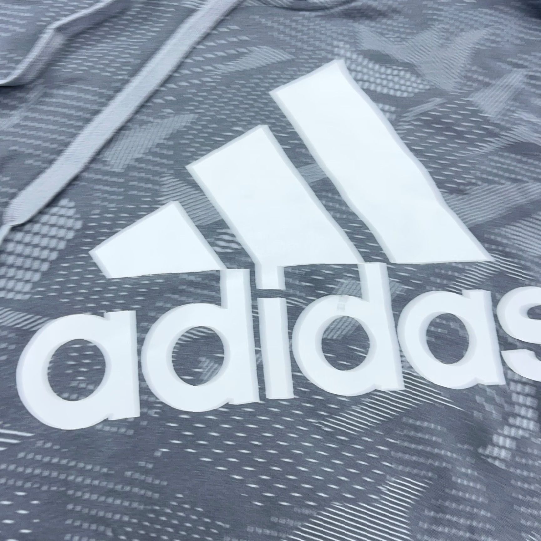 Adidas Adidas Hoodie Men Large Gray White Geometric Camo Sweatshirt Pullover Hooded Sports Hoodie Cozy Cotton Blend Polyester Fleece Pockets Logo Size US L / EU 52-54 / 3 - 3 Thumbnail
