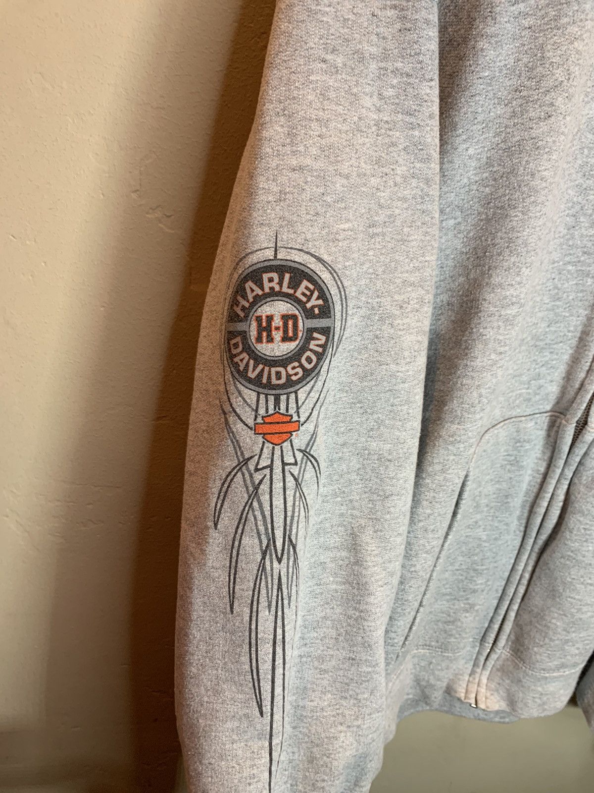 Harley Davidson *RARE* Vintage Harley Davidson Pinstripe Sleeve Zip Hoodie Size US XL / EU 56 / 4 - 7 Thumbnail