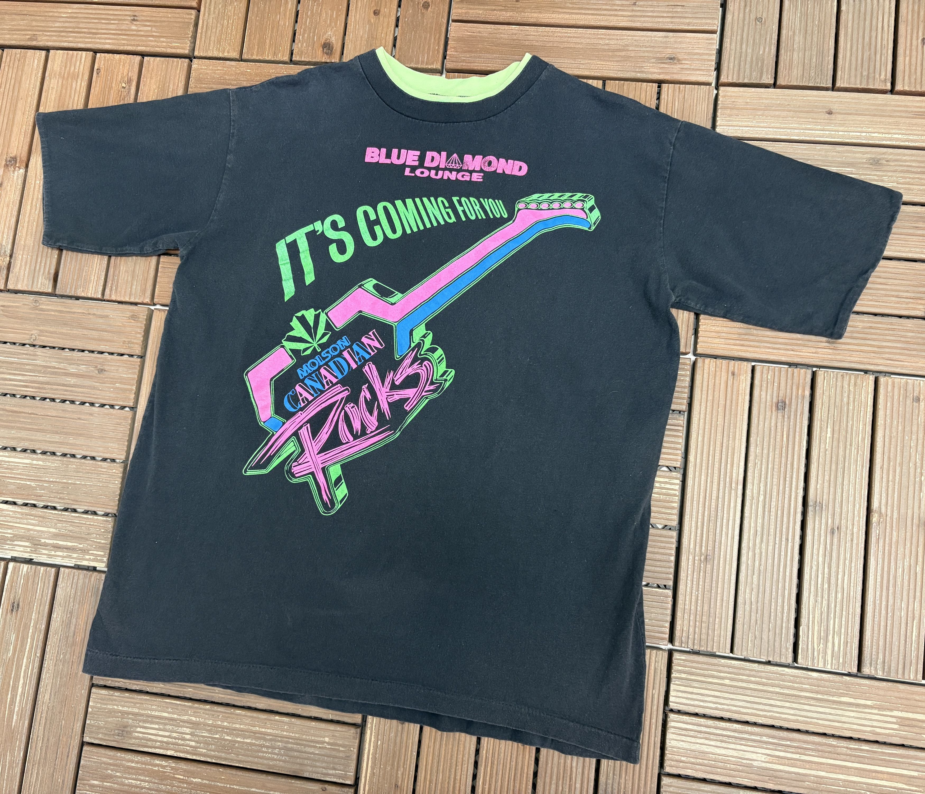 Vintage Molson Canadian Rocks Blue Diamond Lounge Vintage Tee Size US XL / EU 56 / 4 - 3 Thumbnail