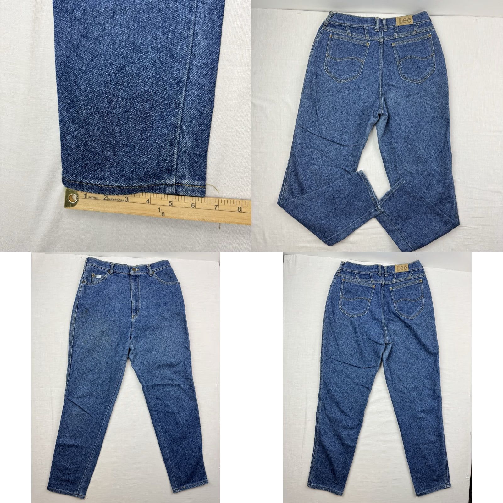 Lee VINTAGE Lee Jeans Womens 14 Med High Rise Mom Jeans High Waisted 90s USA Blue 30 in Inseam 14 Regular Rise High Womens Jeans 90s USA Lee Regular Size 36" / US 14 / IT 50 - 9 Thumbnail