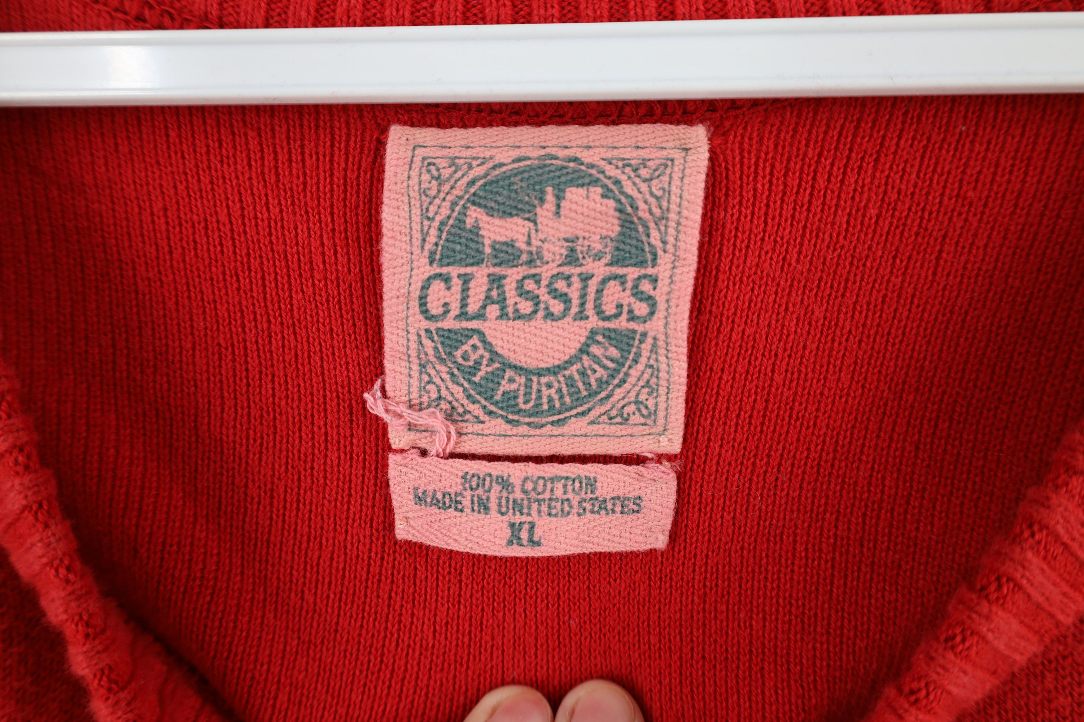Vintage Vintage 90s Streetwear Blank Cotton Knit Sweater Red USA Size US XL / EU 56 / 4 - 4 Thumbnail
