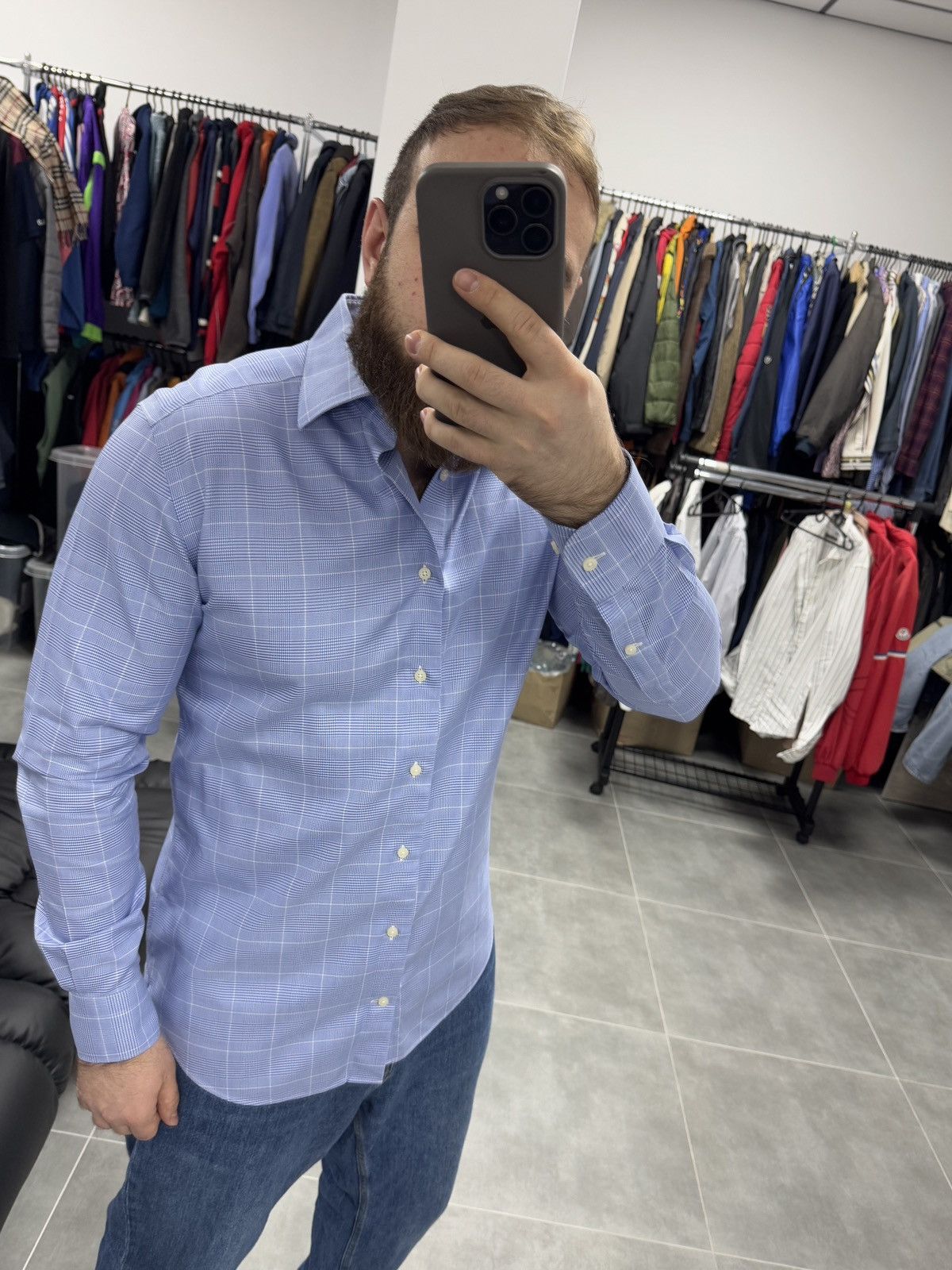 Suitsupply Suitsupply Traveller Slim Fit Button Shirt Size 40/15 Size US L / EU 52-54 / 3 - 2 Thumbnail