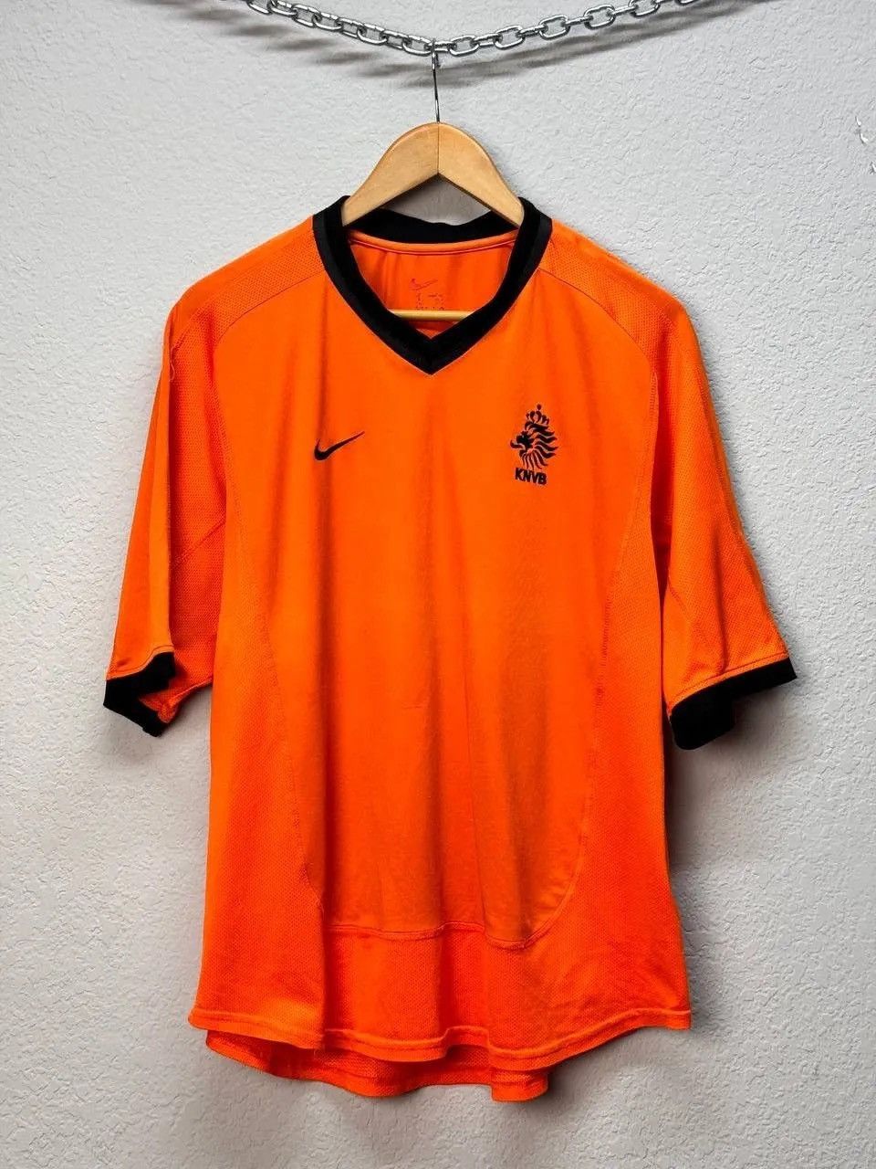 Nike × Vintage VERY RARE NIKE NETHERLANDS KNVB SOCCER JERSEY Y2K DRILL 90s Size US L / EU 52-54 / 3 - 1 Thumbnail