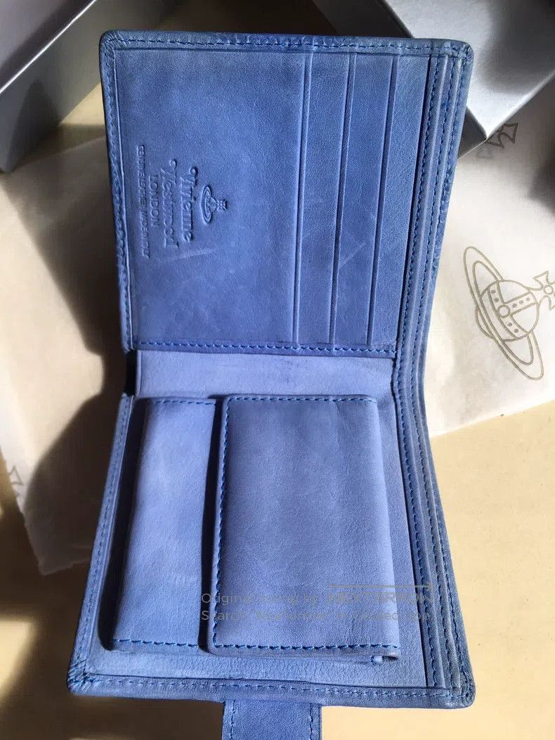Vivienne Westwood Vivienne Westwood Fog Blue Saturn Embossed Short Leather W Size ONE SIZE - 4 Thumbnail