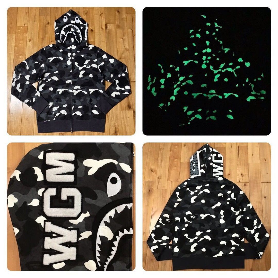 Bape 💫Glow in the dark💫 BAPE City camo shark full zip hoodie APE Size US M / EU 48-50 / 2 - 1 Thumbnail