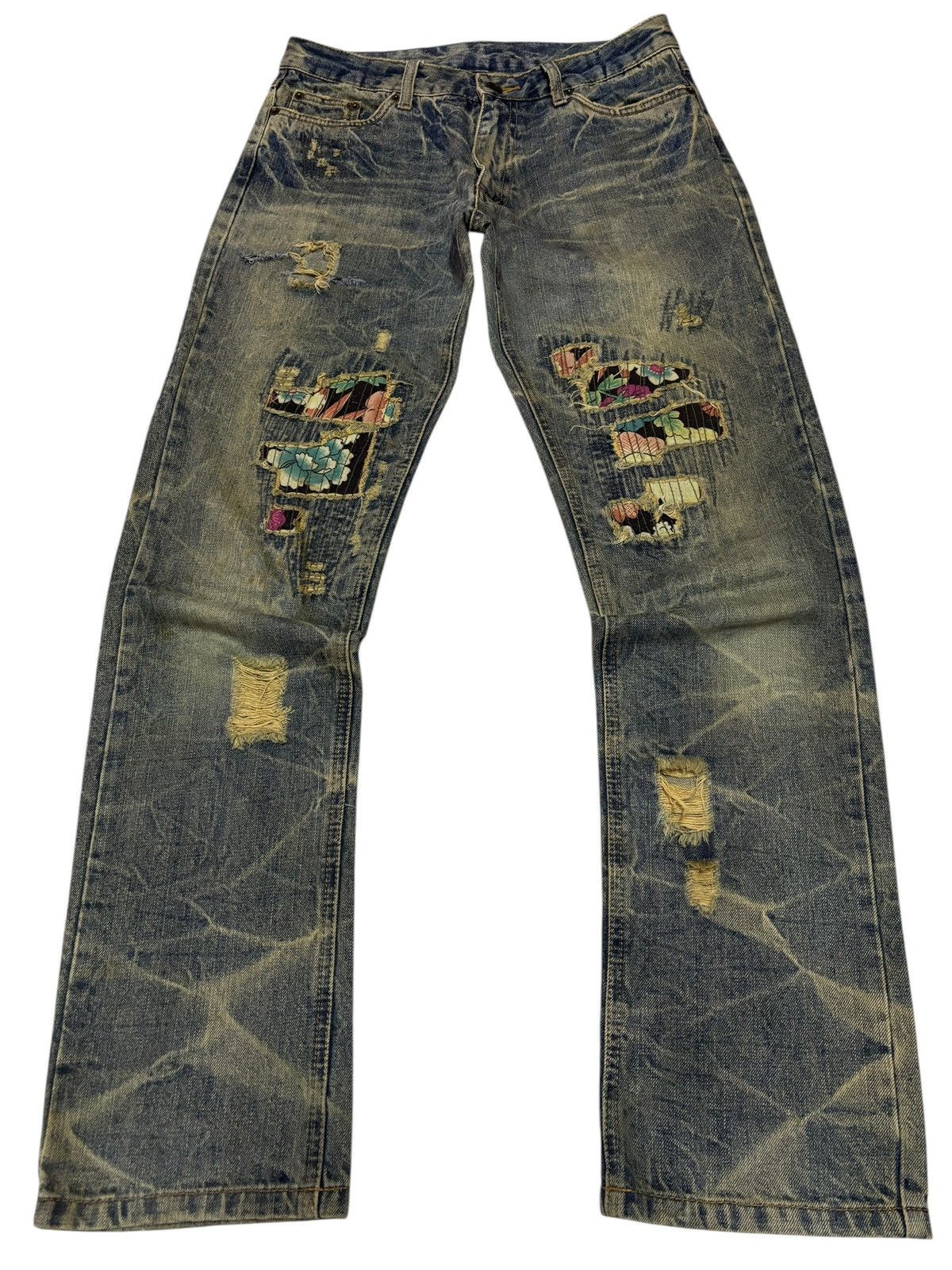 Undercover Playchess Sashiko Mud Washed Distressed Jeans Size US 30 / EU 46 - 1 Thumbnail