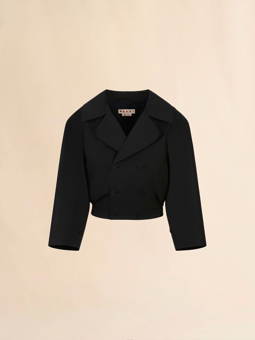 Marni o1f1d3z0326 Poplin Double Breasted Jacket in Black Size US S / EU 44-46 / 1 - 1 Thumbnail