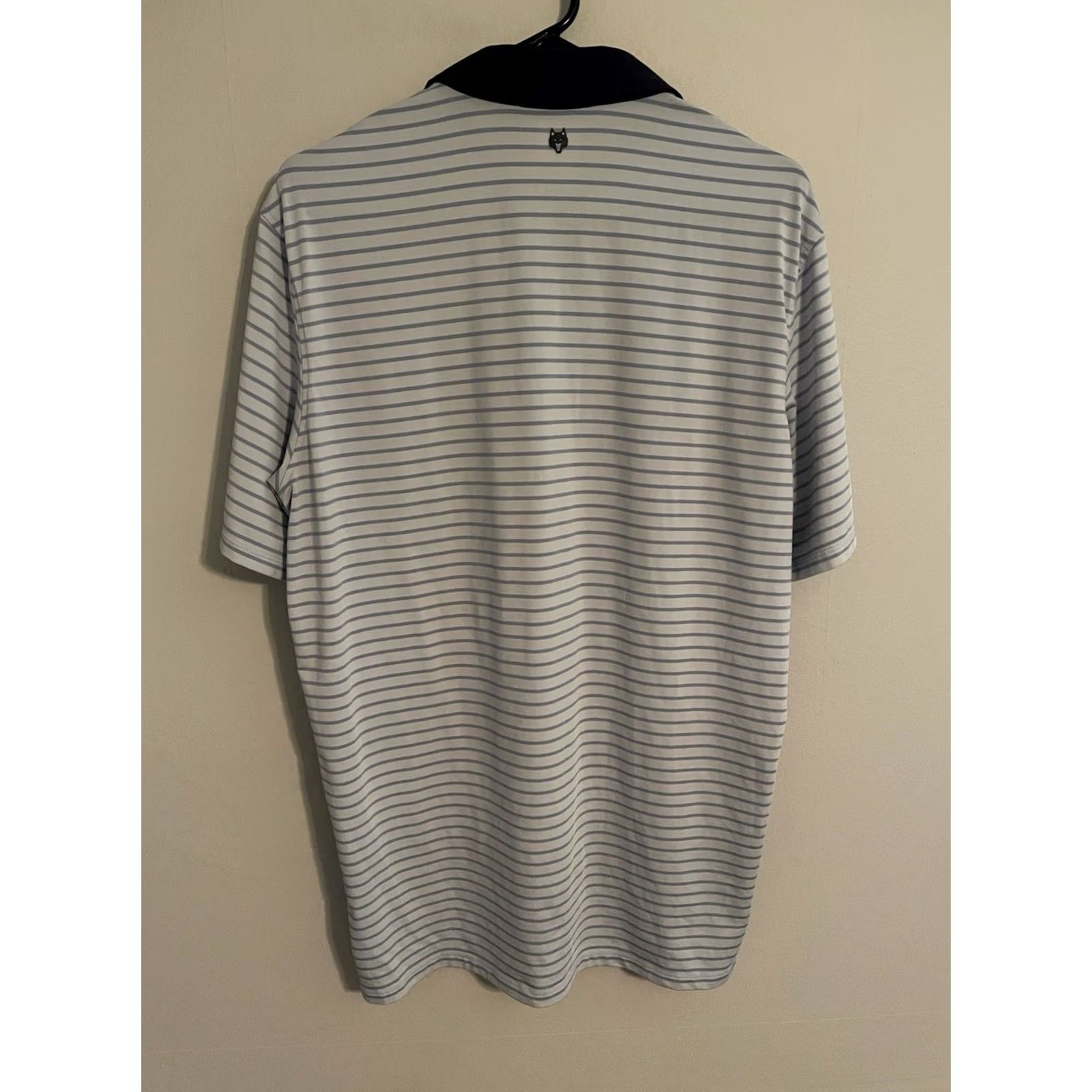 Vintage Greyson Polo Shirt - Men's Large Athletic Performance Golf Striped Polyester Jersey Short Sleeve Blue 90%poly 10%spandex Size US L / EU 52-54 / 3 - 3 Thumbnail