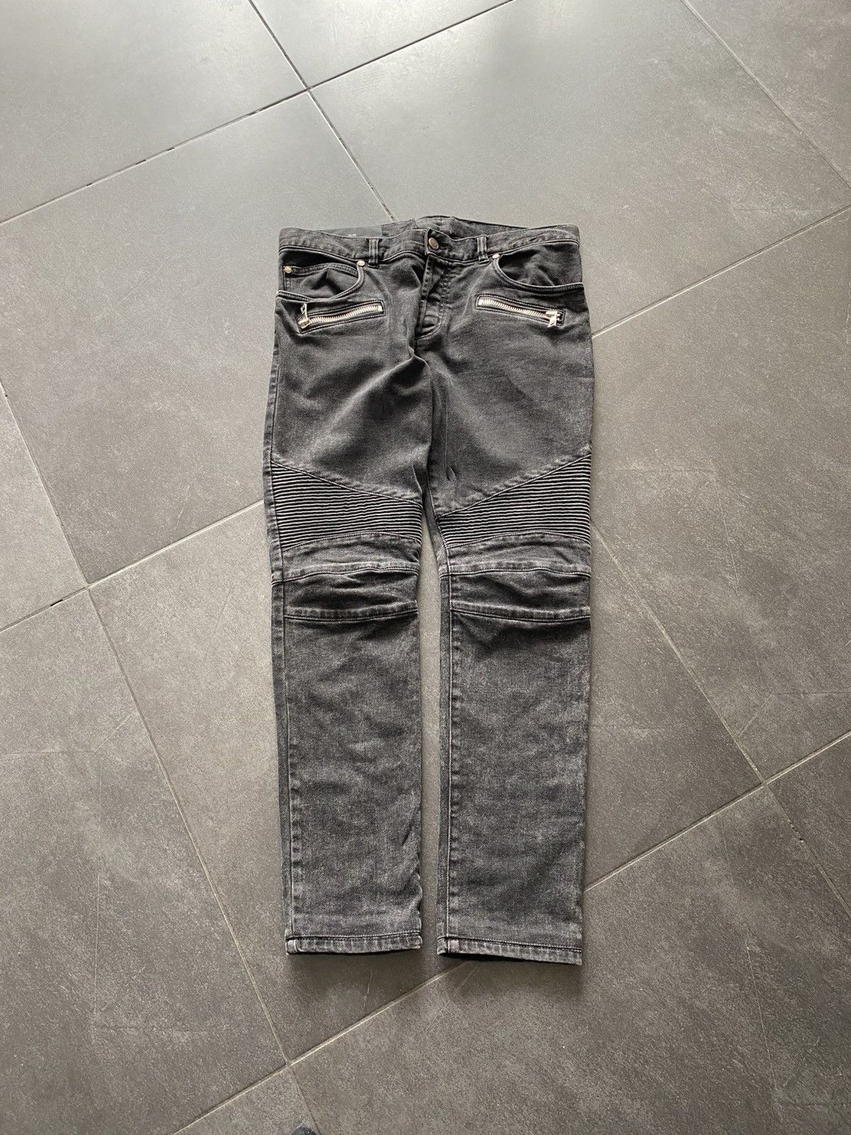 Balmain archive balmain biker zipper jeans | Grailed