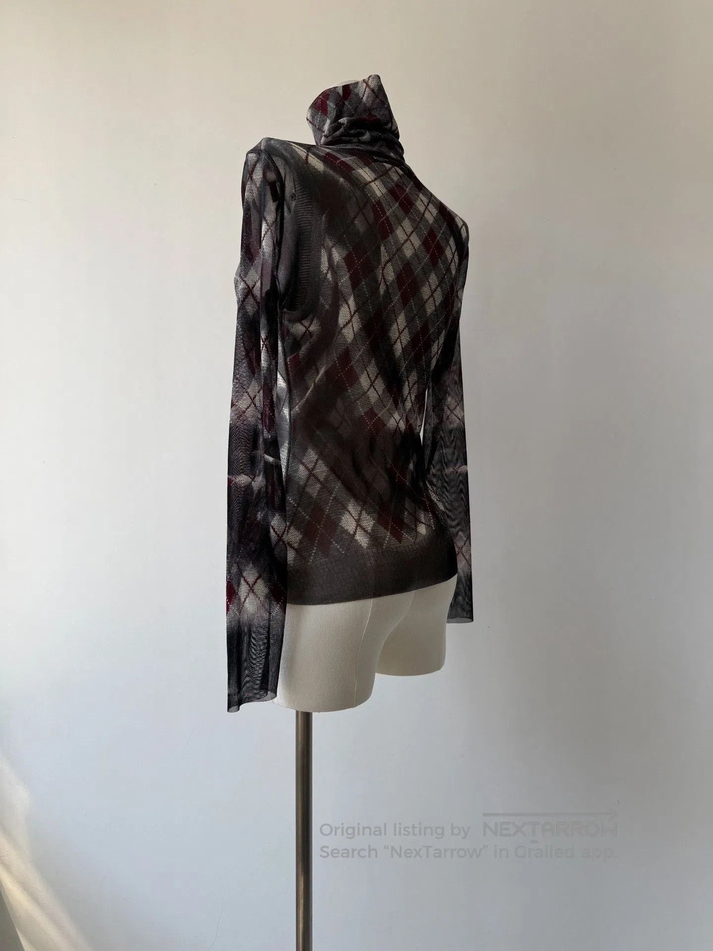 Jean Paul Gaultier Jean Paul Gaultier Plaid Mesh Sheer Top. Size S / US 4 / IT 40 - 4 Thumbnail