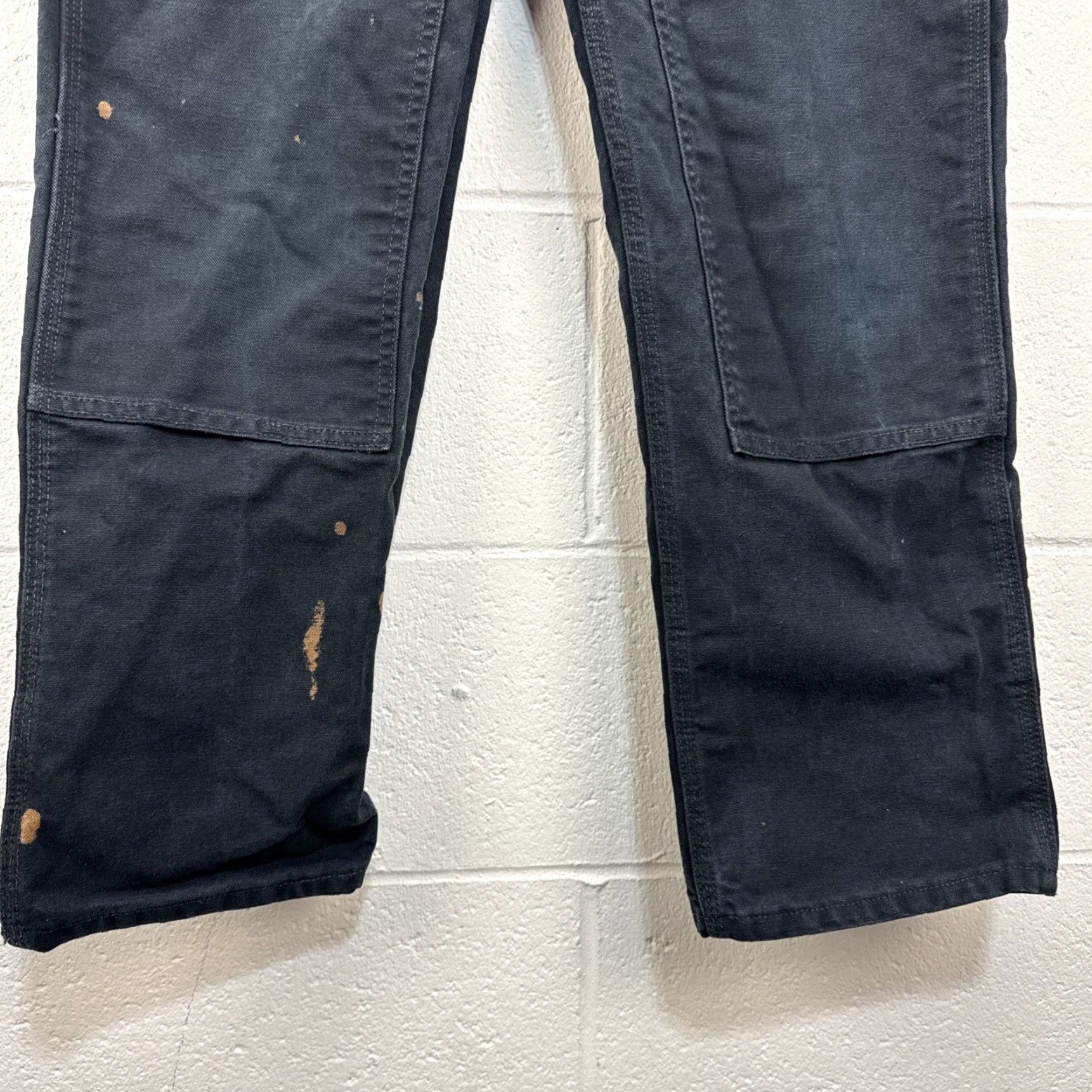 Carhartt VINTAGE Carhartt B136 Pants Carhartt Double Knee 29X30 Black Distressed Work Canvas 90s Grunge Mens Size US 29 - 7 Thumbnail