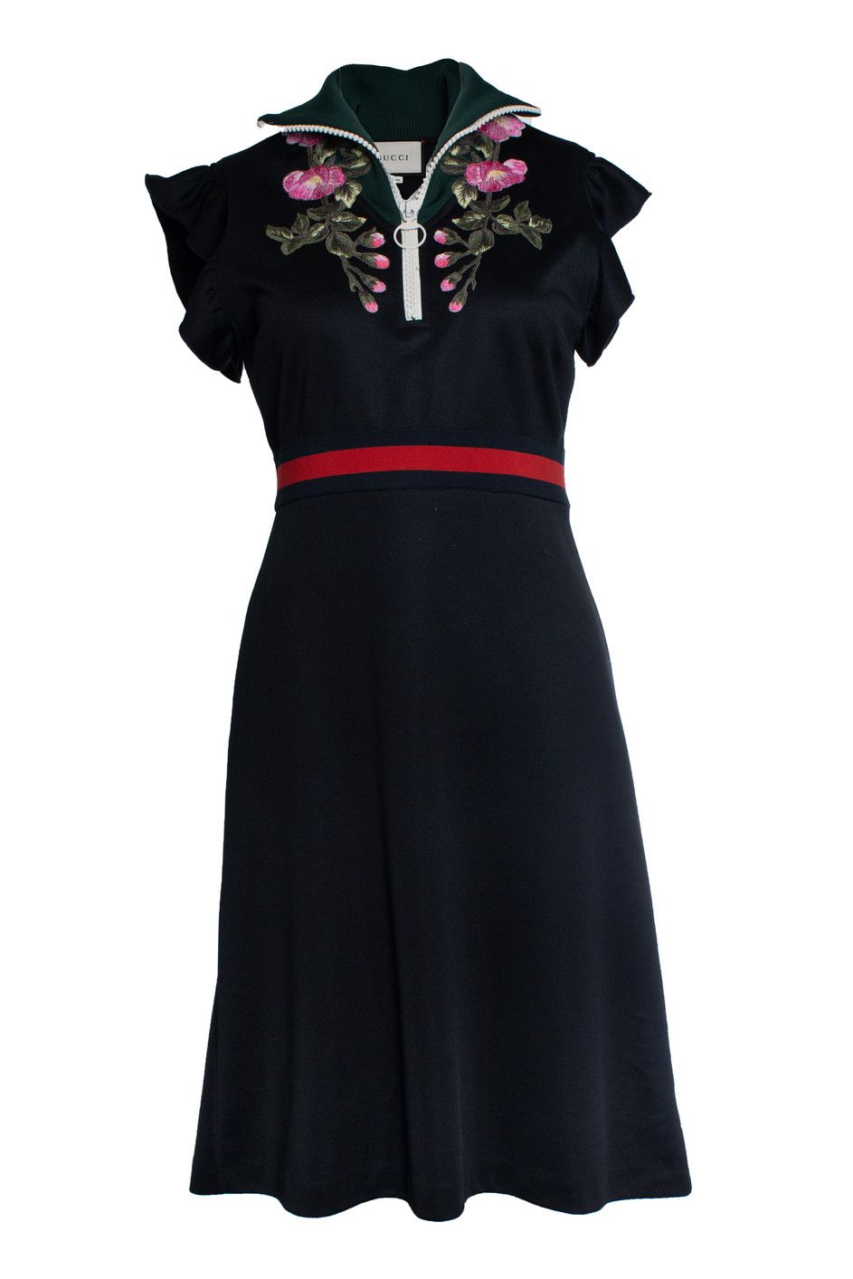 Gucci Gucci, black technical jersey floral turtle neck dress Size M / US 6-8 / IT 42-44 - 2 Thumbnail