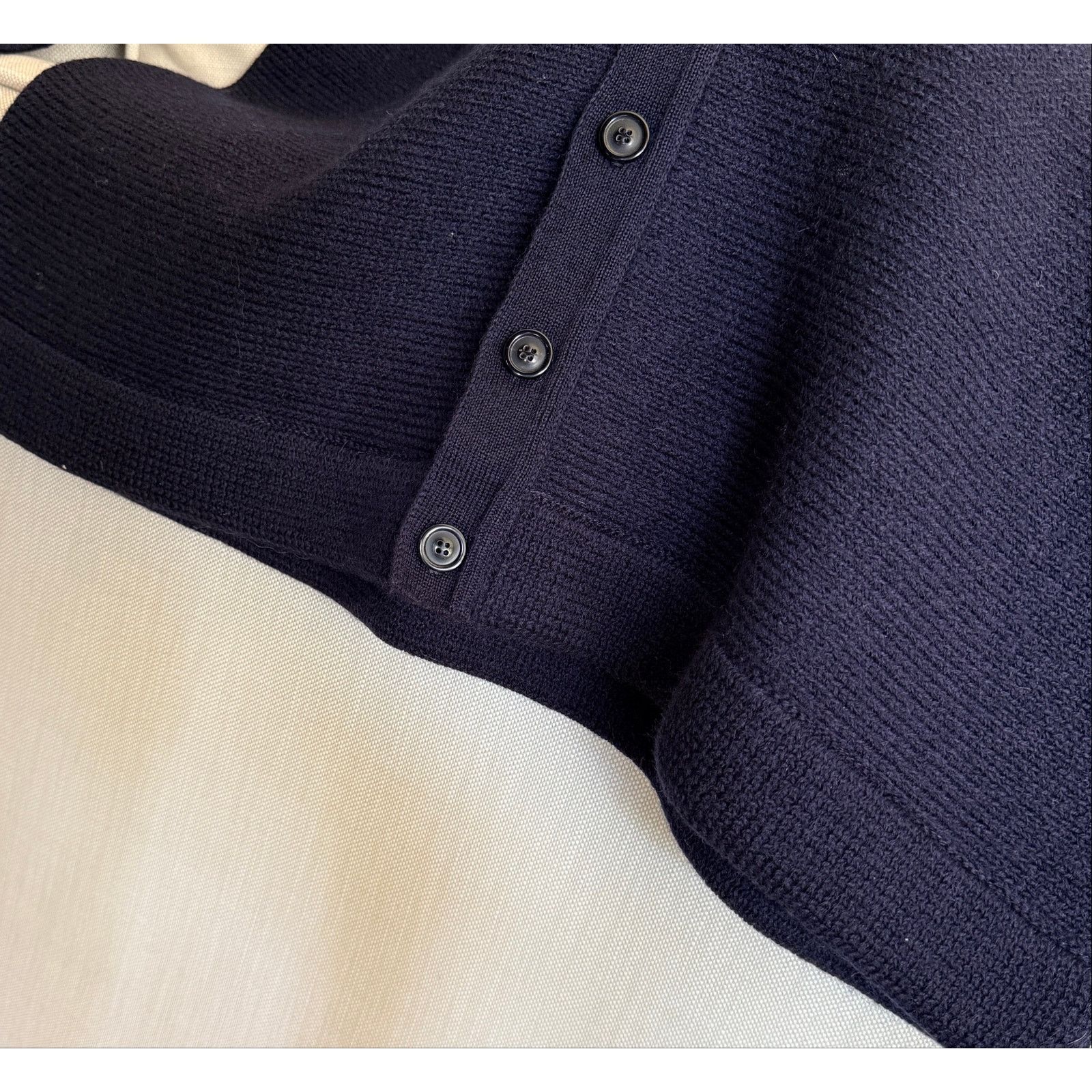 Maison Margiela Maison Margiela Wool Cardigan Denim Elbow Patch V-Neck NWT Size US M / EU 48-50 / 2 - 11 Thumbnail