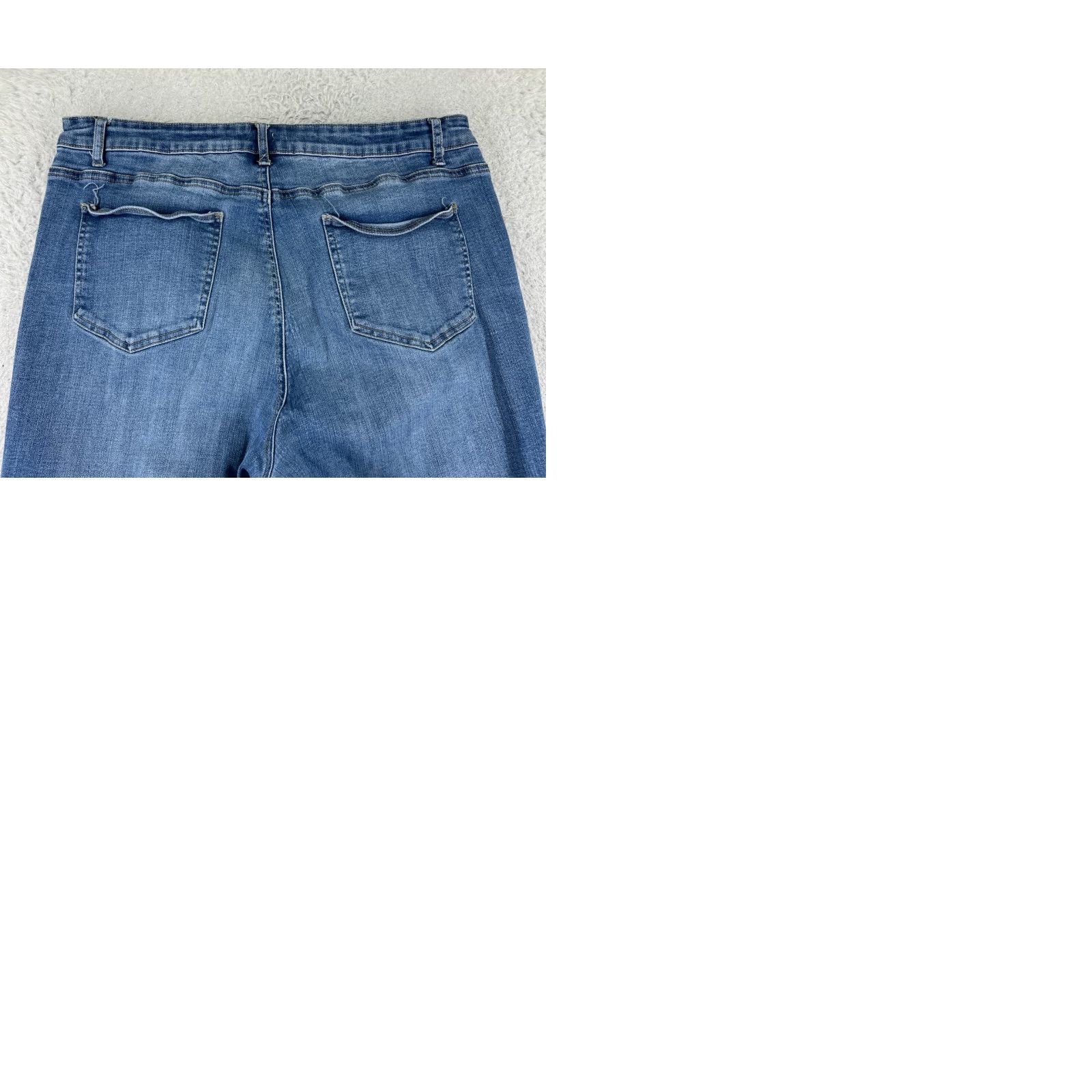 Denime Reba Jeans Womens 16W Blue Denim Skinny Straight Leg Mid Rise 31x28 Casual Size 38" / US 16 / IT 52 - 10 Thumbnail