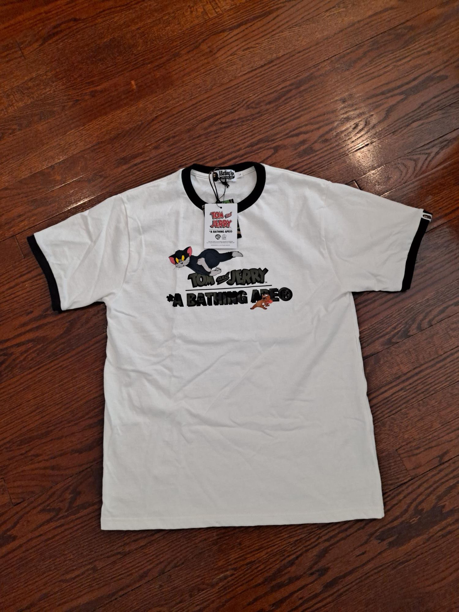 BAPE x Tom And Jerry 85th Ringer Tee White Large