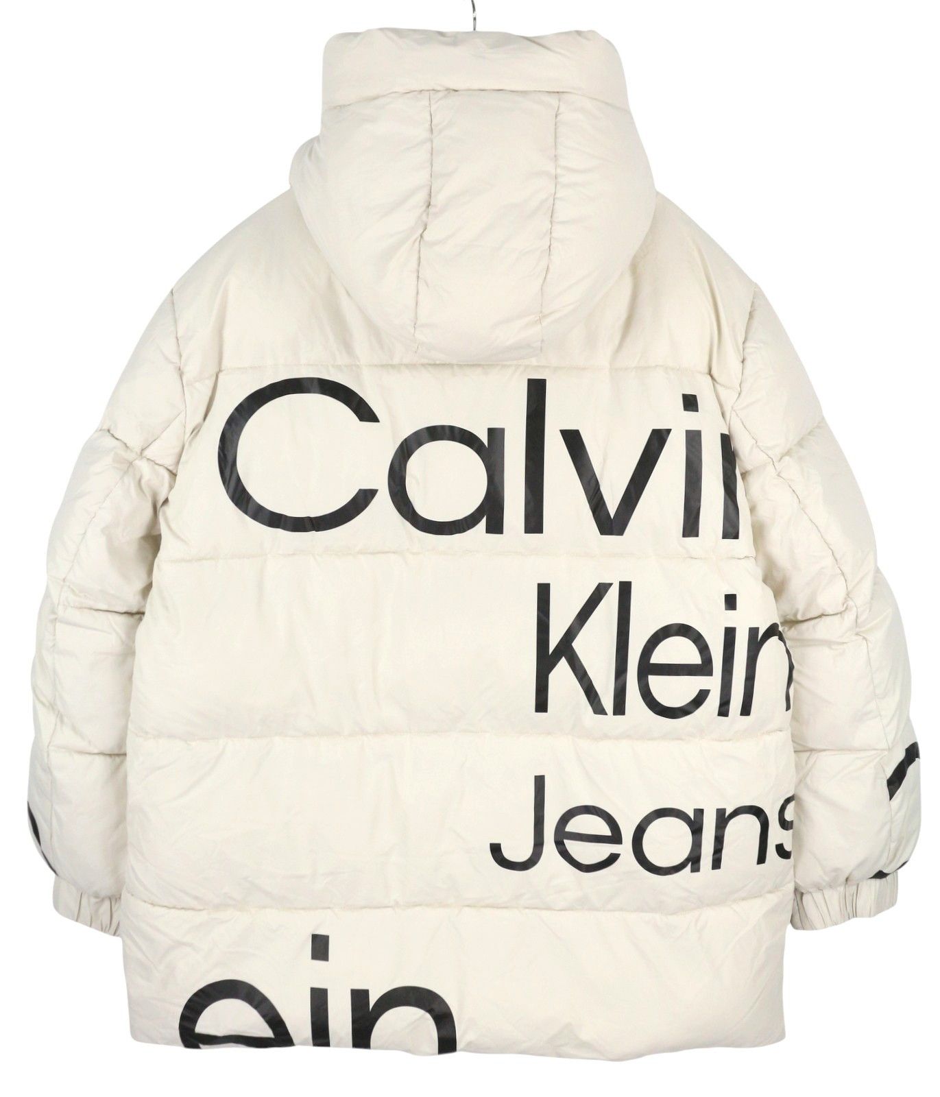 Calvin Klein BOLD DISRUPTED LOGO L White Insulated Quilted Hooded 86401 Size US L / EU 52-54 / 3 - 2 Thumbnail