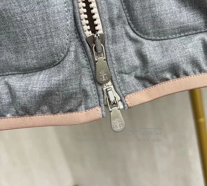 Brunello Cucinelli Brunello Cucinelli Gray Down Vest. Size US XS / EU 42 / 0 - 3 Thumbnail