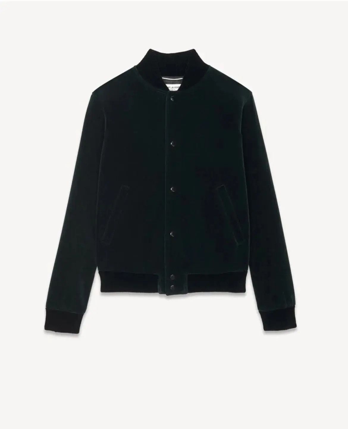 Saint Laurent Paris o1s1wg111224 Teddy Jacket in Cotton Velvet in Dark Green Size US XL / EU 56 / 4 - 1 Thumbnail