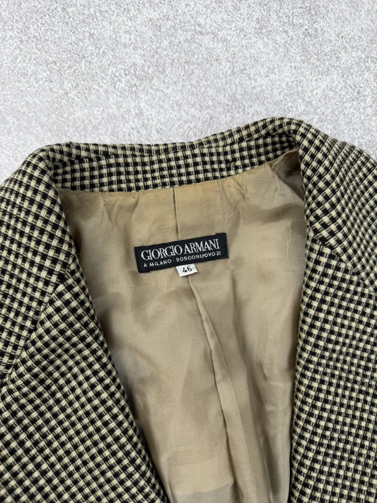Giorgio Armani Vintage Giorgio Armani Classic Houndstooth Blazer Size 46 Size L / US 10 / IT 46 - 6 Thumbnail