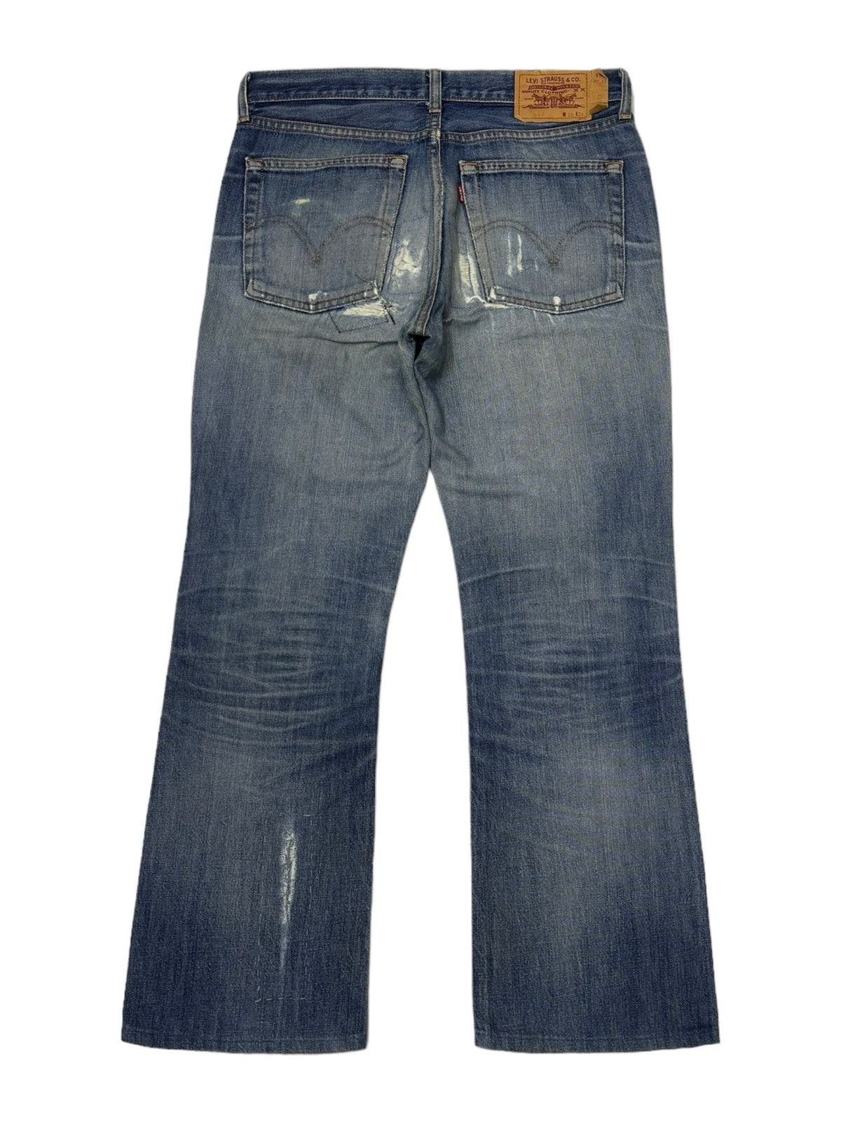 Levi's VINTAGE LEVIS 517 PATCHWORK DISTRESS FLARE JEANS Size US 32 / EU 48 - 3 Thumbnail