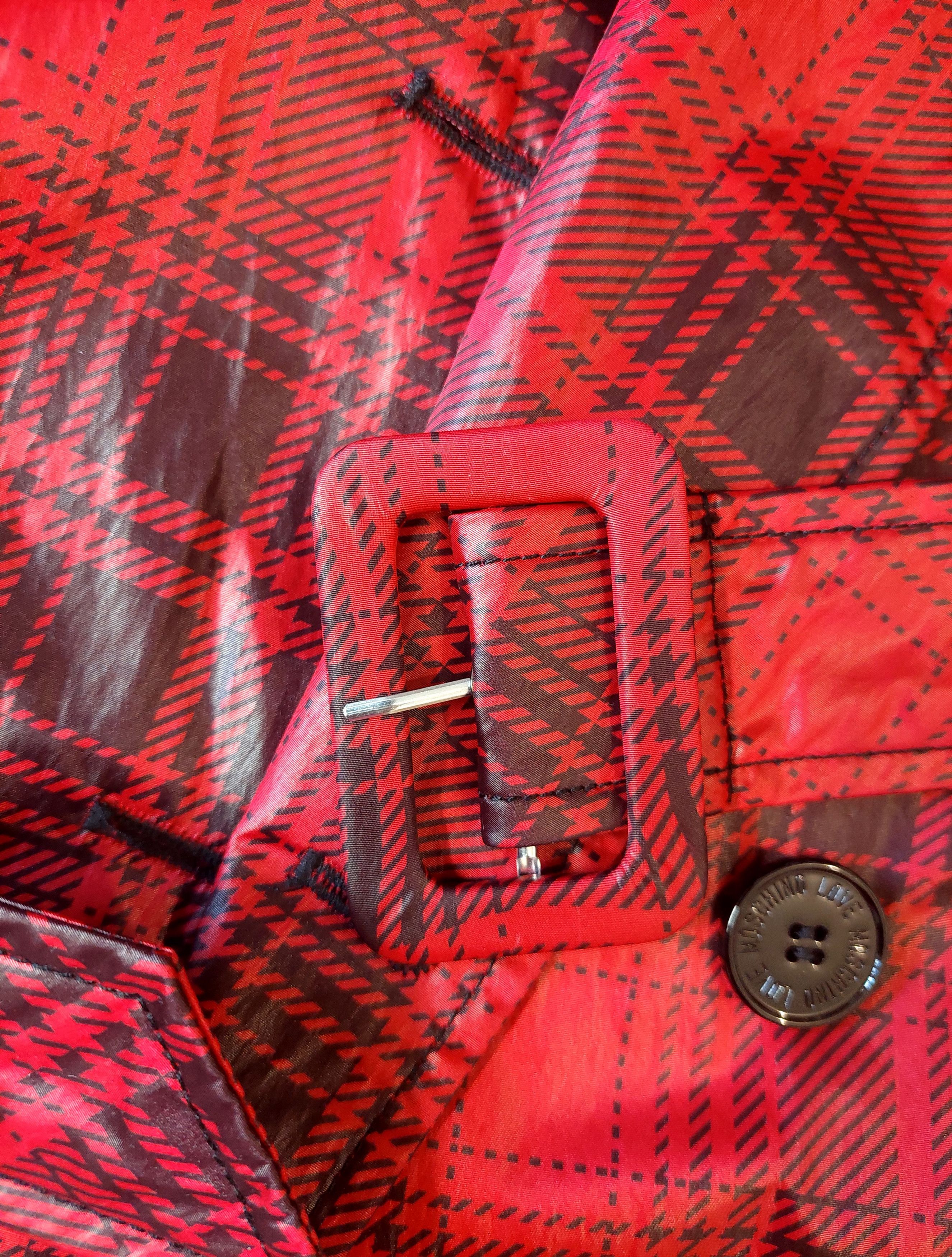 Love Moschino Love Moschino Red Tartan Rain Trench Coat Size IT 40 US 4 Size S / US 4 / IT 40 - 16 Thumbnail