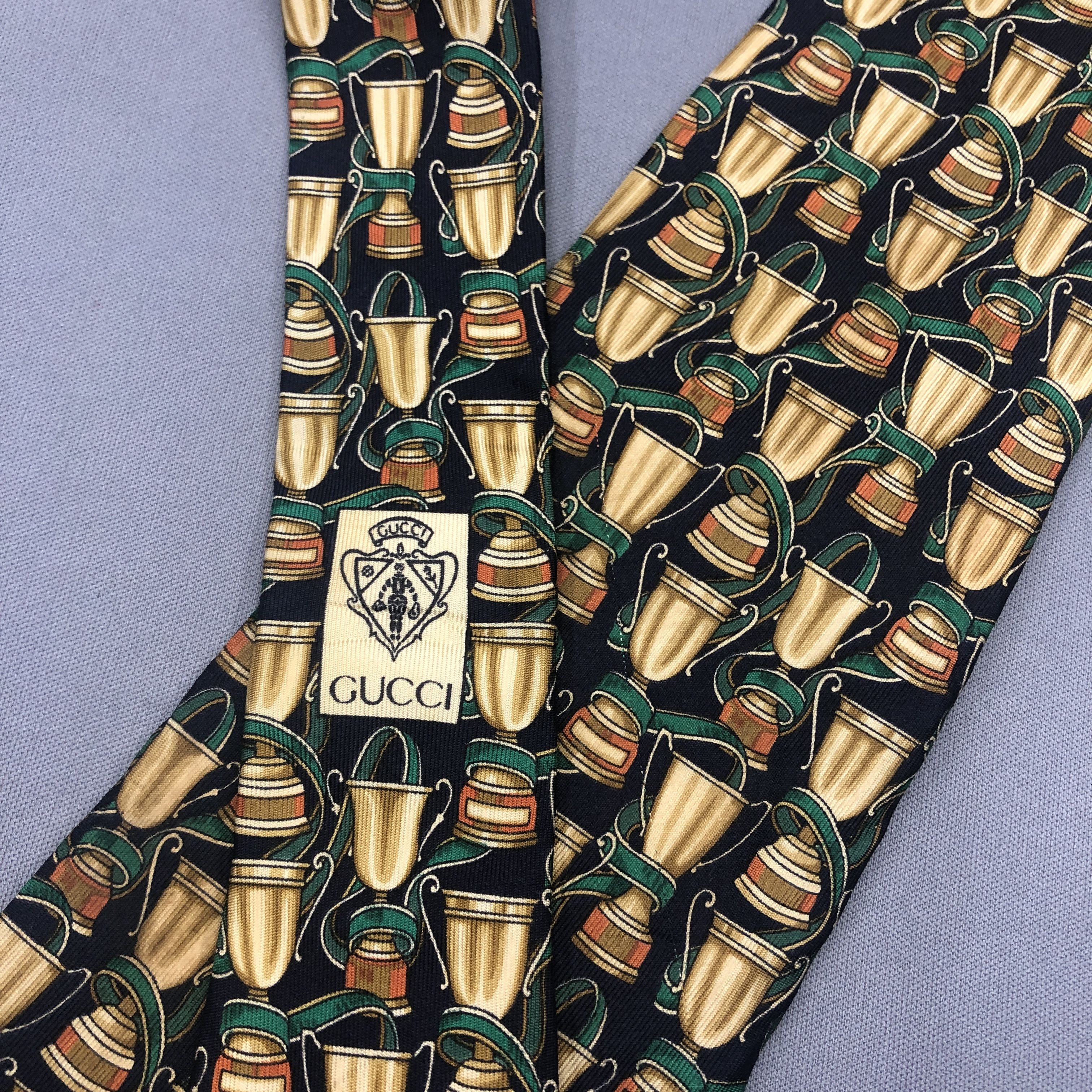 Gucci Vintage Gucci SILK Necktie Cravate Pure Silk Neck Tie Size ONE SIZE - 8 Thumbnail