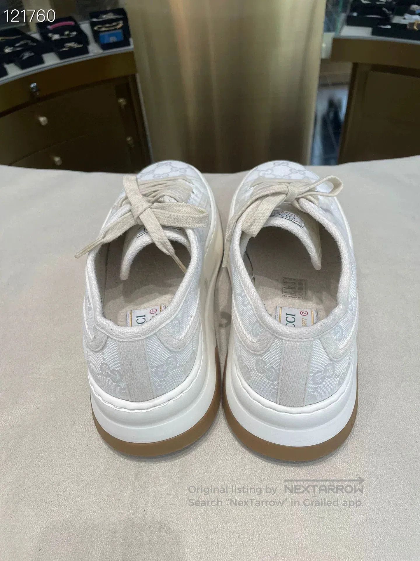 Gucci Gucci White Canvas Double G Thick Sole Shoes. Size US 8 / EU 41 - 3 Thumbnail