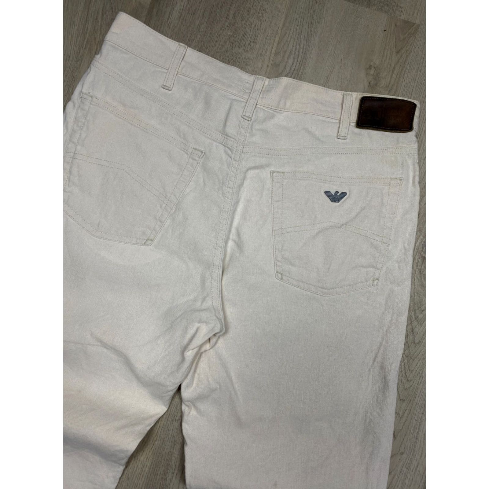 Vintage Armani Jeans Vintage Mens LINEN Jeans Size 36 Beige Regular 36 in 32 in 36 XS? Size US 36 / EU 52 - 2 Thumbnail