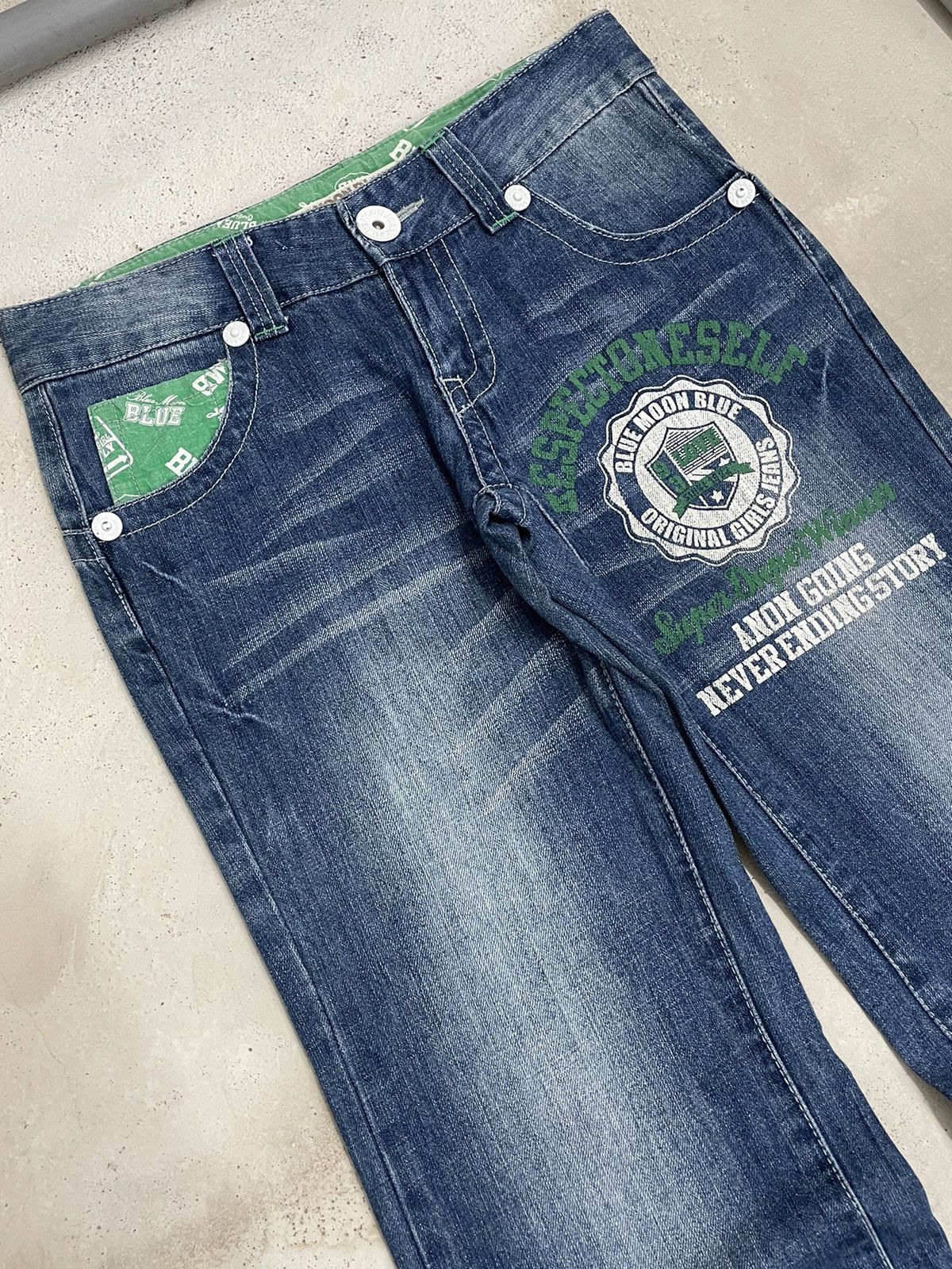 Blue Blue Japan Blue Moon Blue Wide Surf Y2K Style Back Pocket Printed Size US 30 / EU 46 - 4 Thumbnail