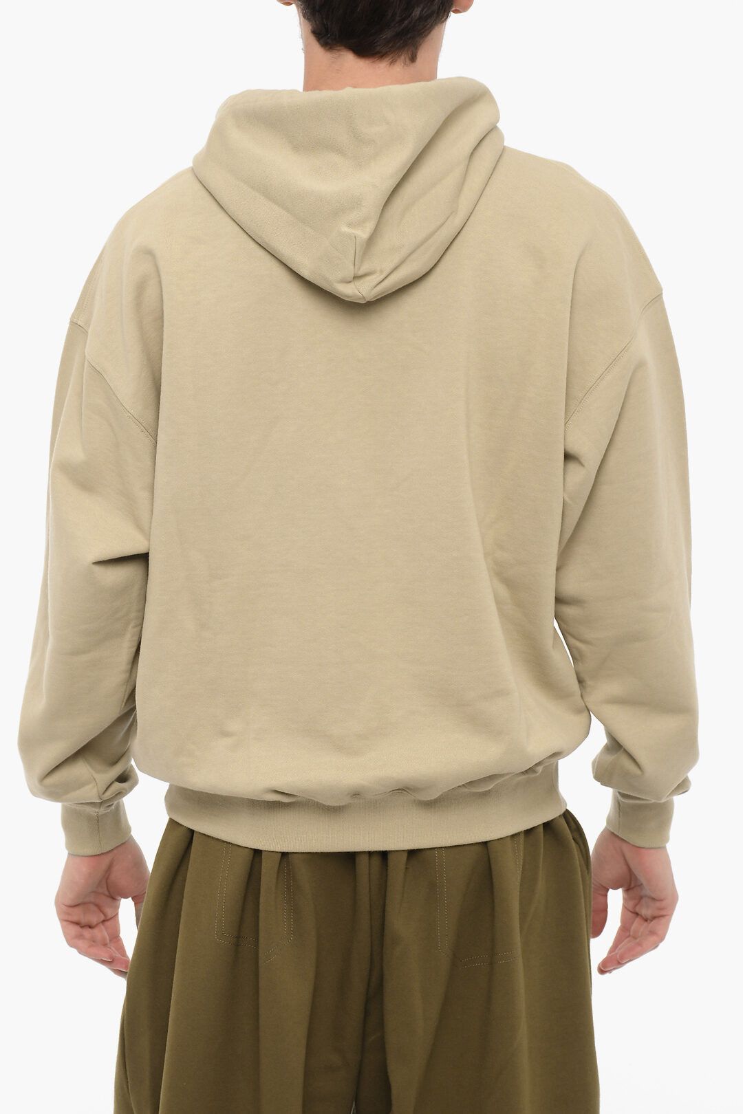 og1mm0423 Brushed Cotton Hoodie in Beige Sweatshirts Hoodies