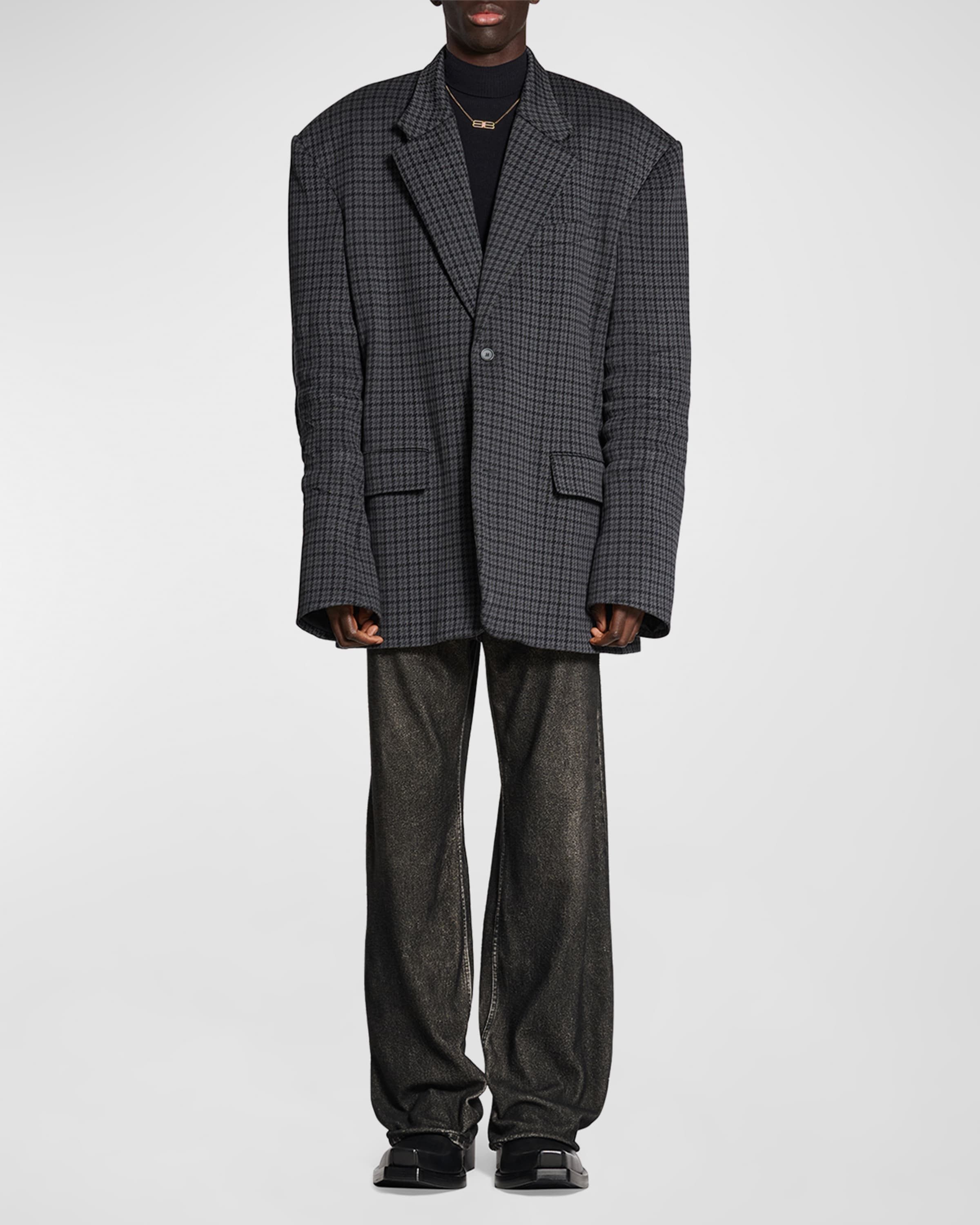 Balenciaga o1tr1nto1125 Tailored Knitted Jacket in Grey/Black Size US L / EU 52-54 / 3 - 1 Preview