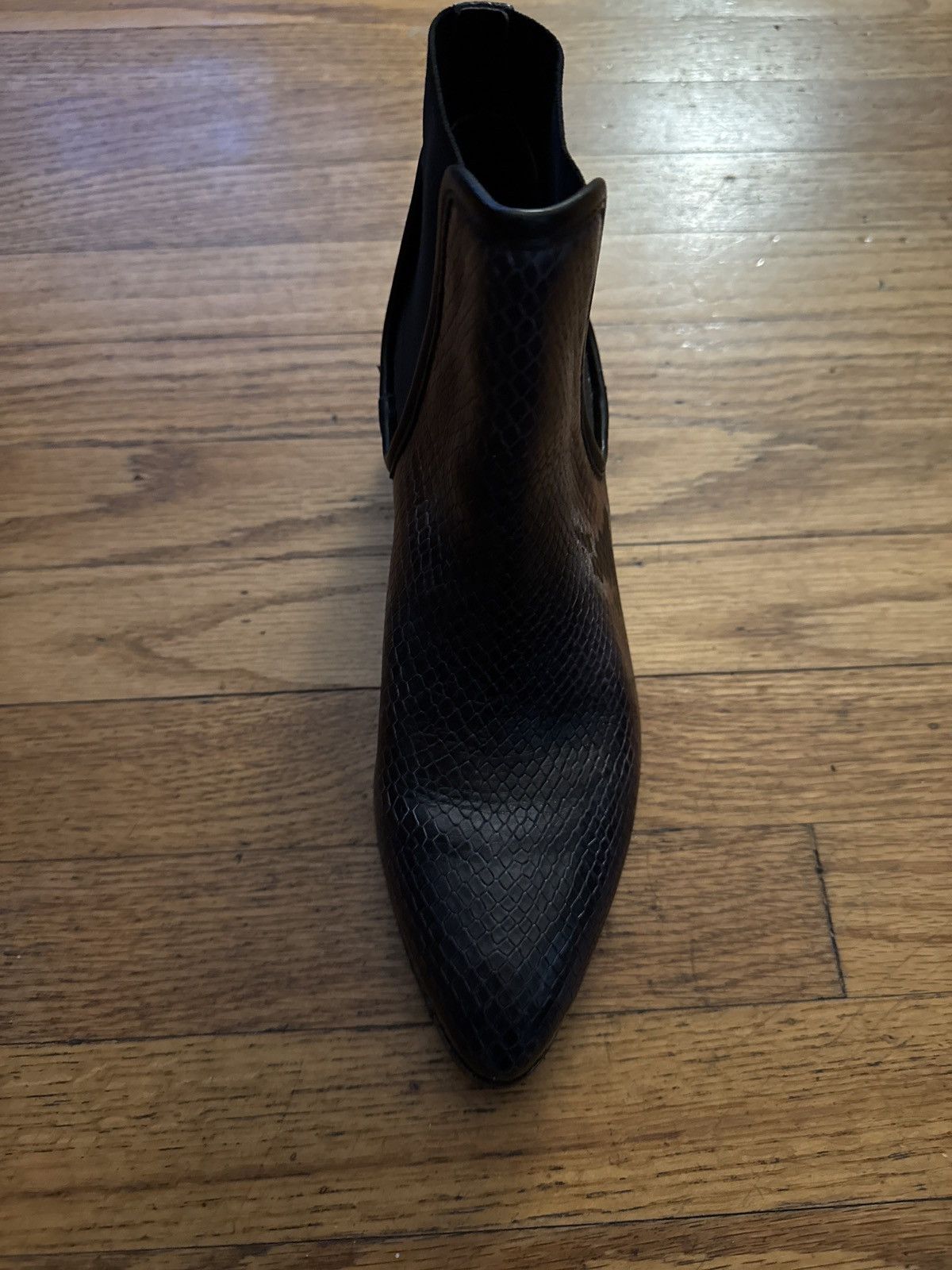 Donald Pliner Black Snake Skin Booties Size US 8.5 / IT 38.5 - 4 Thumbnail